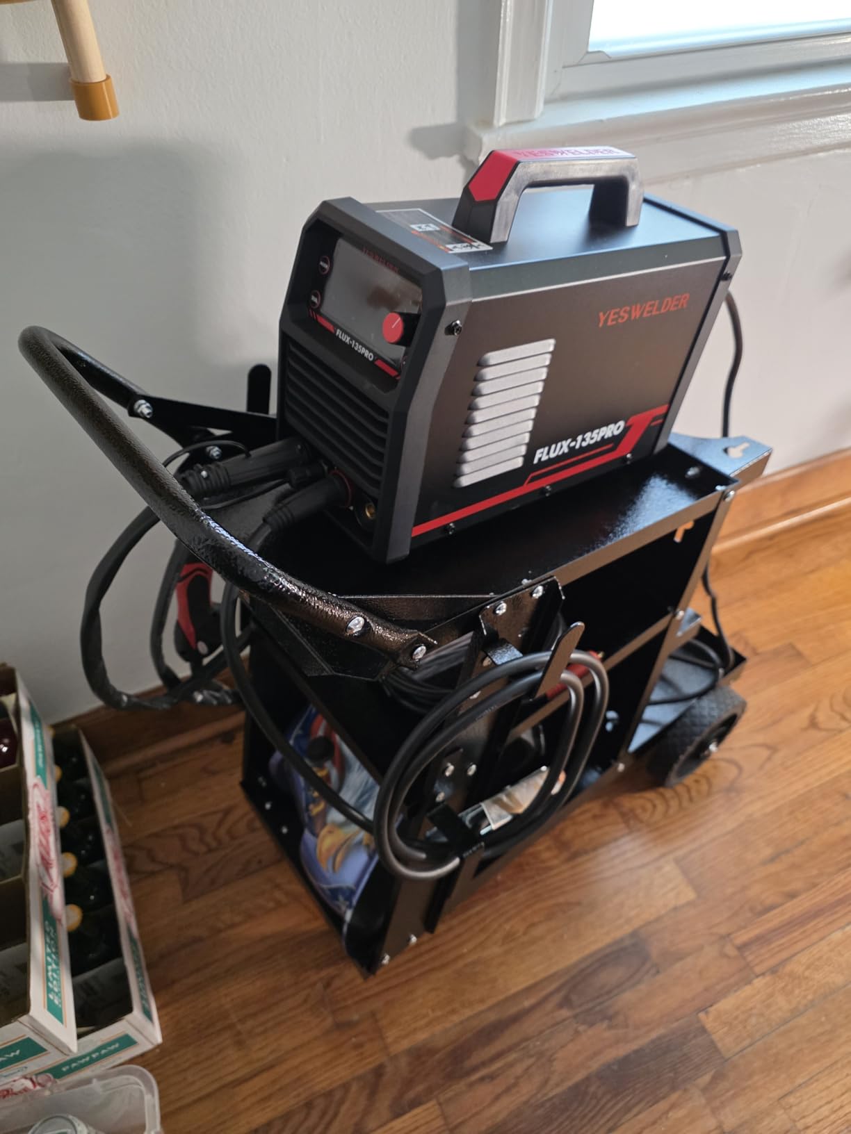 VEVOR Welding Cart, 3-Tier Welder Cart Heavy Duty with 400 Lbs Weight Capacity, 360° Swivel Wheels, Tank Storage Safety Chains, Rolling MIG Welder Cart for TIG, ARC, MMA, Plasma Cutter Welding Machine customer photo 2