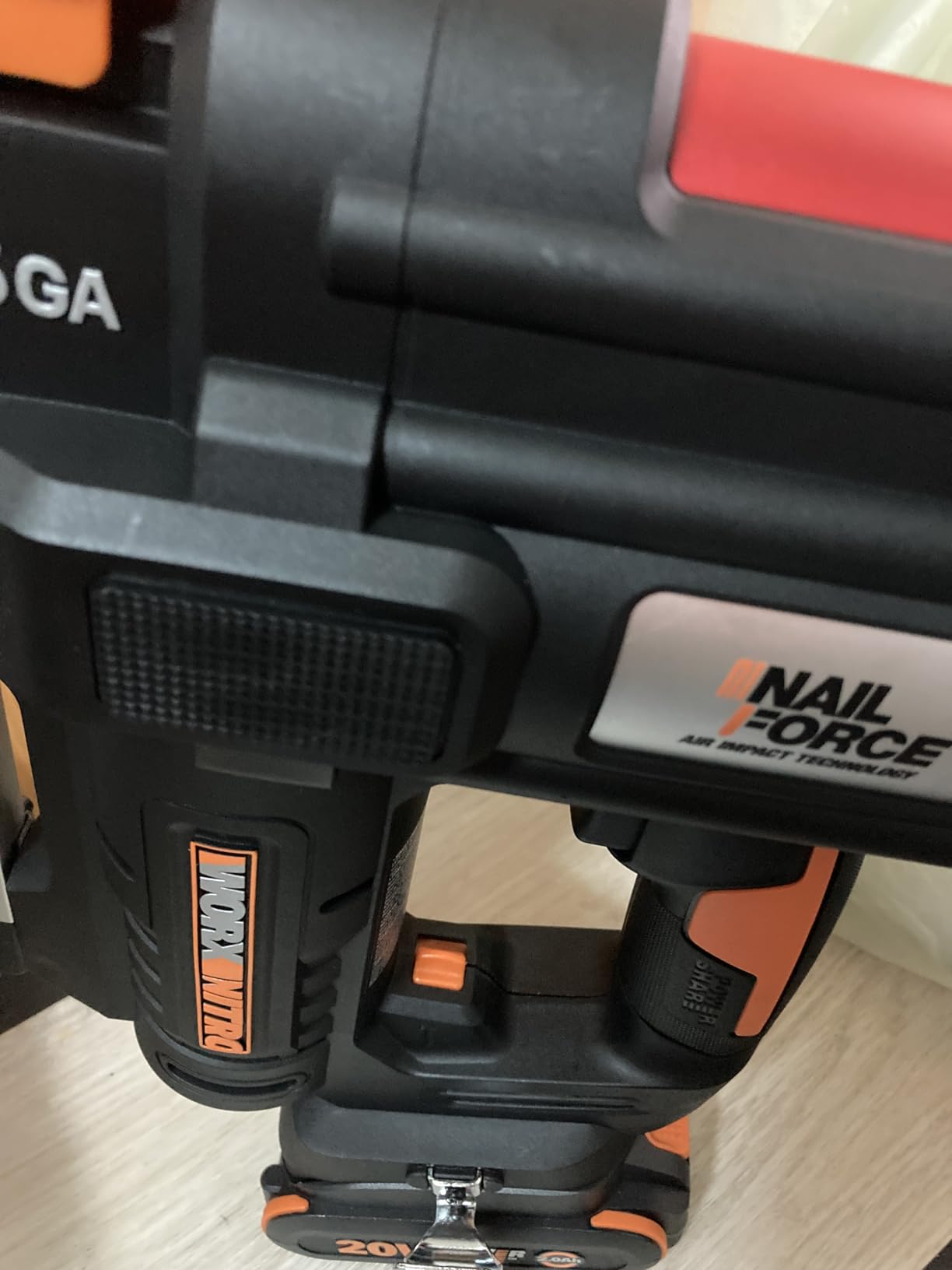 Worx Nitro 20V 18GA Cordless Brad Nailer, Cordless Nail Gun, Nail Gun Battery Powered, Up to 2 Inch, Tool-Free Jam Release, Trimming & Molding, Baseboard WX842L PowerShare - Battery, Charger Included customer photo 1