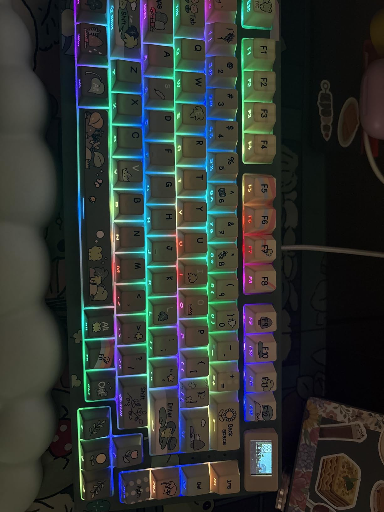 Womier SK80 75% Keyboard with Color Multimedia Display Mechanical Gaming Keyboard Creamy Sound, Wired Hot Swappable Gasket Mount RGB Custom Key Board, Pre-lubed Stabilizer for Mac/Win, Black Kanagawa customer photo 1