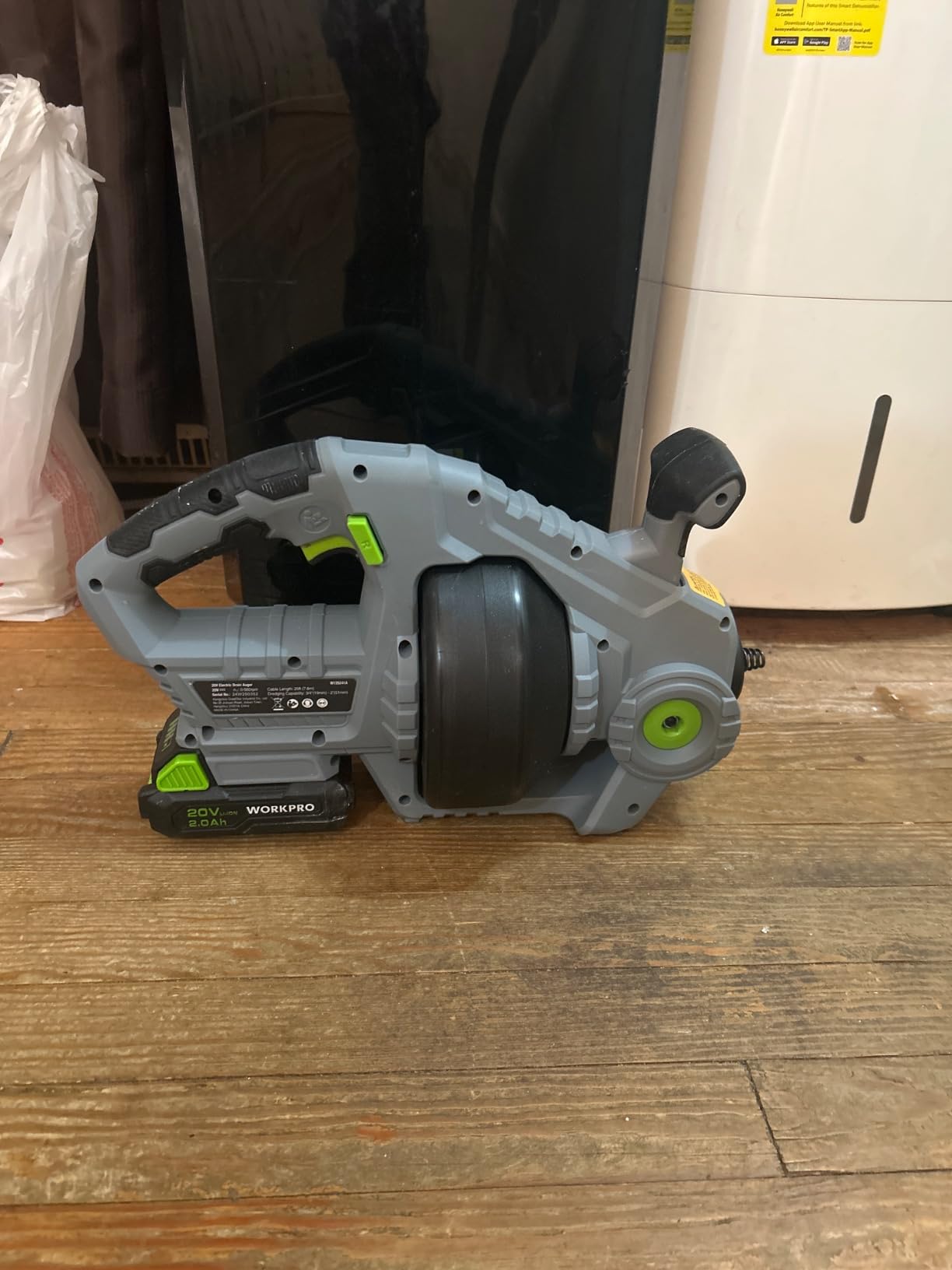 WORKPRO 20V Electric Drain Auger, 25Ft Plumbing Snake Drain Hair Removal Tool Set with 2.0AH Battery and Charger, Toilet Snake for Sewer, Bathroom, Sink, Drain Snake 3/4