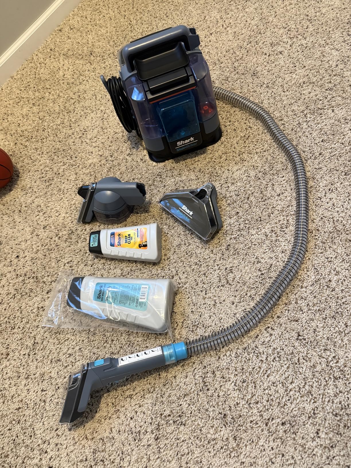 Shark StainStriker Portable Carpet Upholstery & Area Rug Cleaner, Stain & Odor Remover, Perfect for Car Interiors, Nordic Blue, PX202BRN customer photo 1