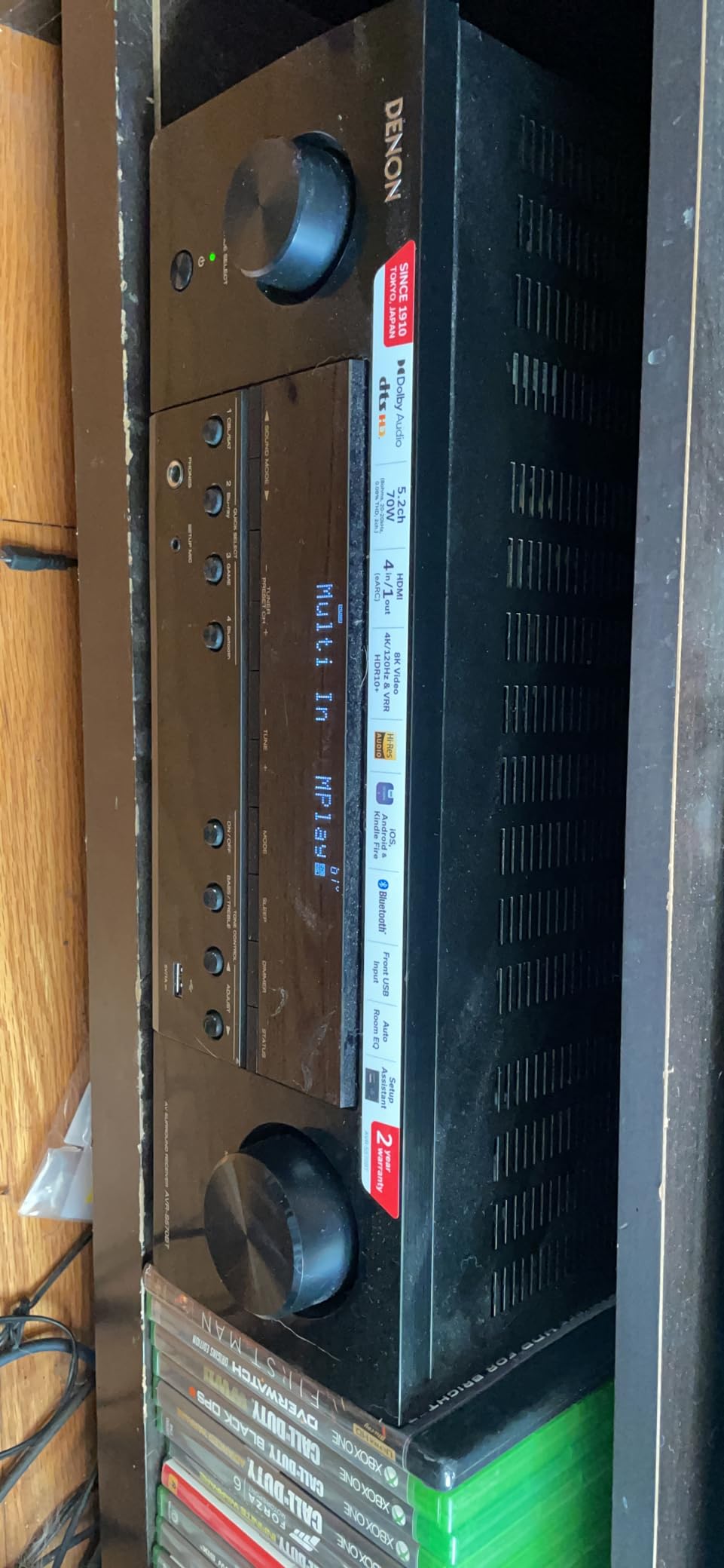 Denon AVR-S770H 7.2 Ch Home Theater Receiver - 8K UHD HDMI Receiver (75W X 7), Wireless Streaming via Built-in HEOS, Wi-Fi, Dolby TrueHD, DTS Neural:X & DTS:X Surround Sound, Bluetooth Amplifier customer photo 1