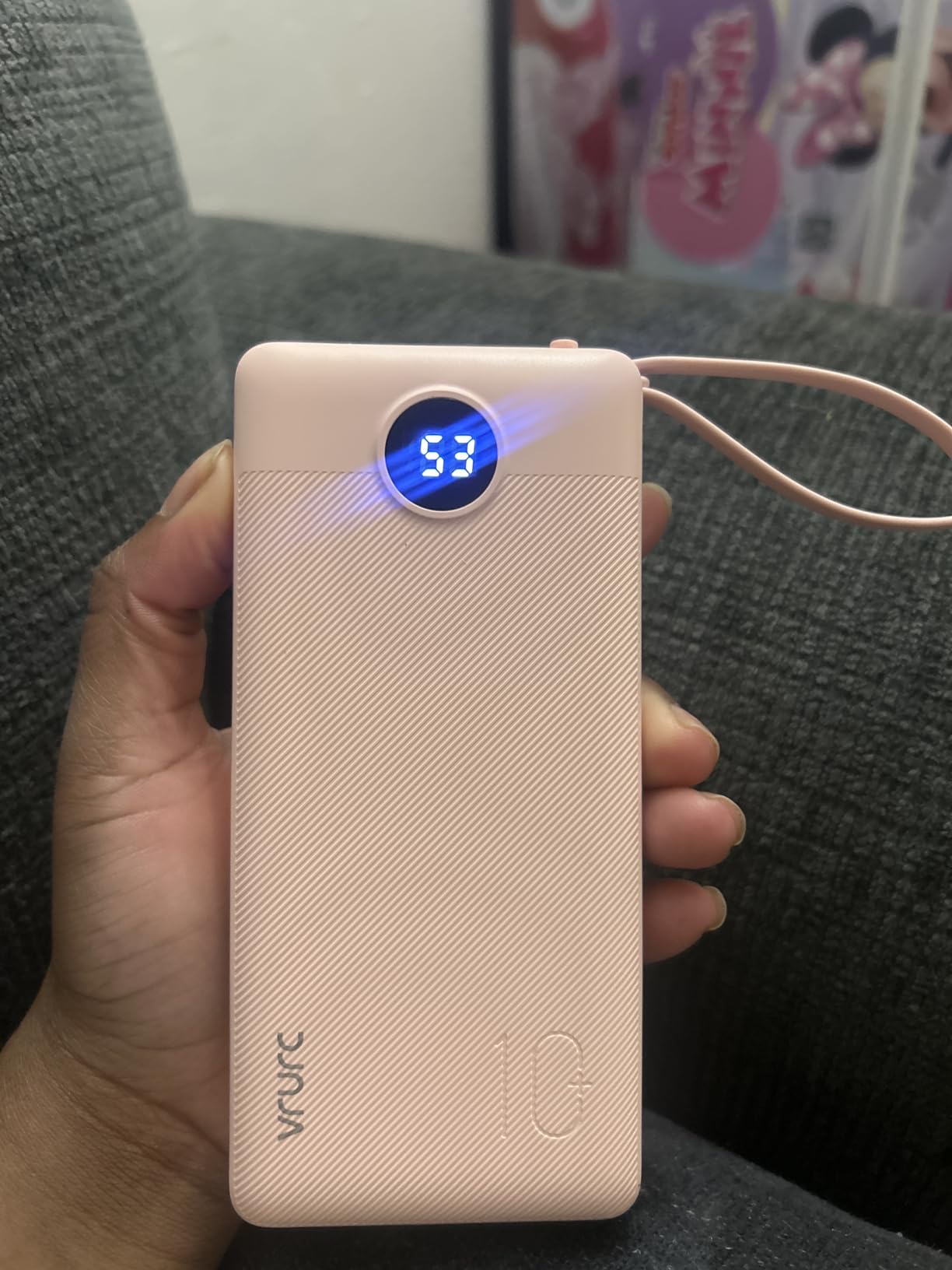 VRURC Portable Charger with Built in Cables, Slim Power Bank 10000mAh, USB C Travel Battery Pack, 5 Output 2 Input External Charging Bank for iPhone 17 16 15 14 13,Samsung,Android-Black(1 Pack) customer photo 2