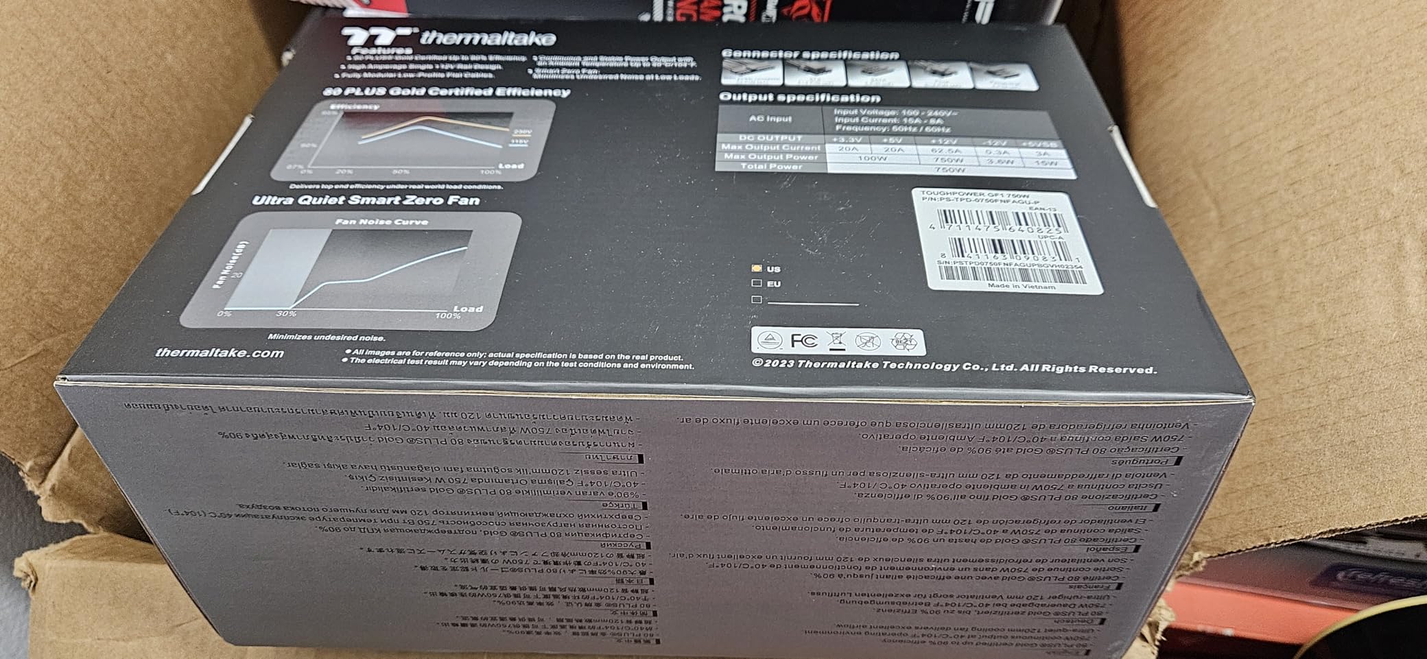 Thermaltake GF1 Fully Modular ATX 750W Power Supply - 80 Plus Gold - Ultra Quiet - Zero RPM customer photo 2