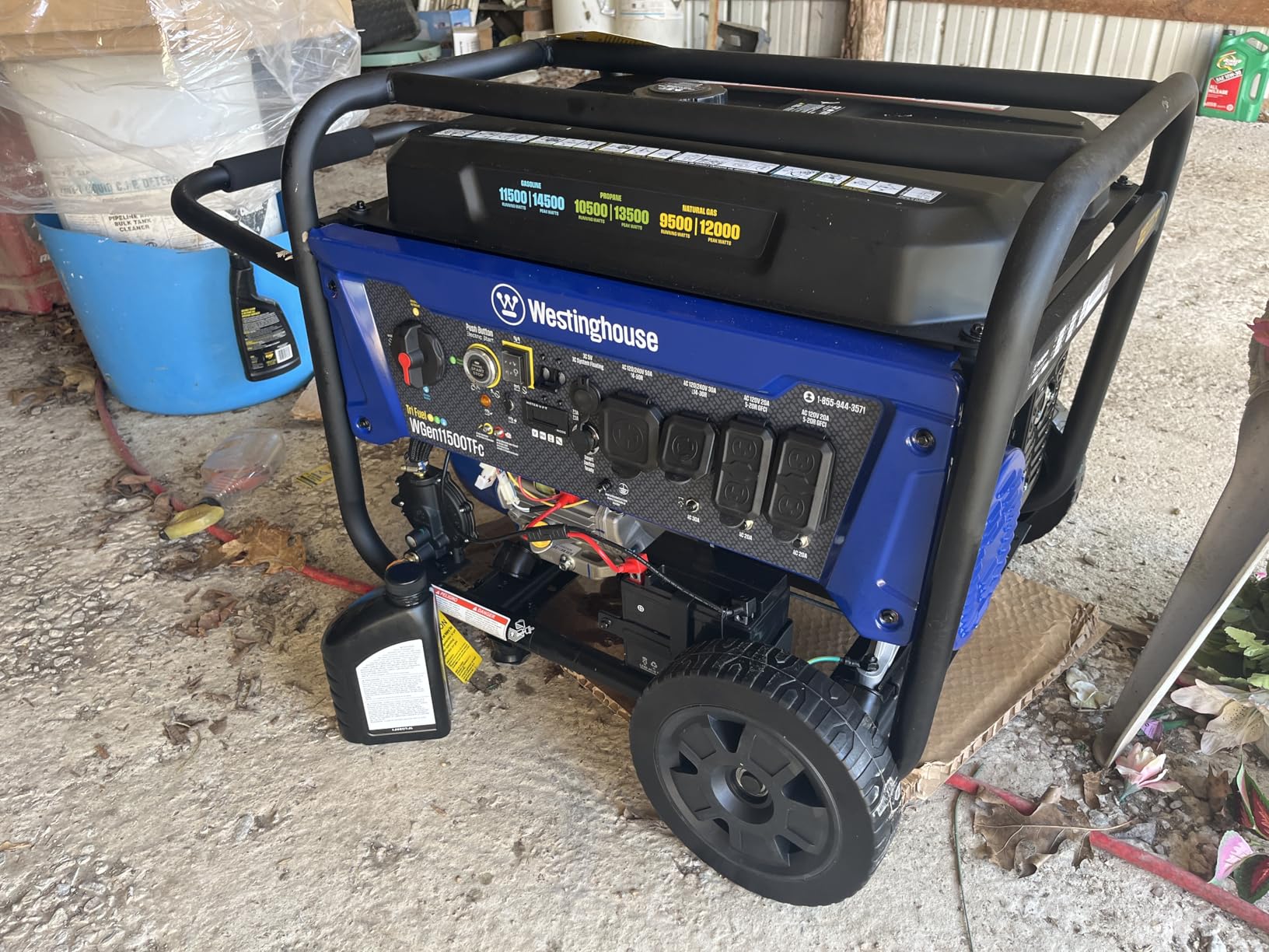 Westinghouse 14500 Peak Watt Tri-Fuel Home Backup Portable Generator, Remote Electric Start, Transfer Switch Ready, Gas, Propane, and Natural Gas Powered customer photo 1