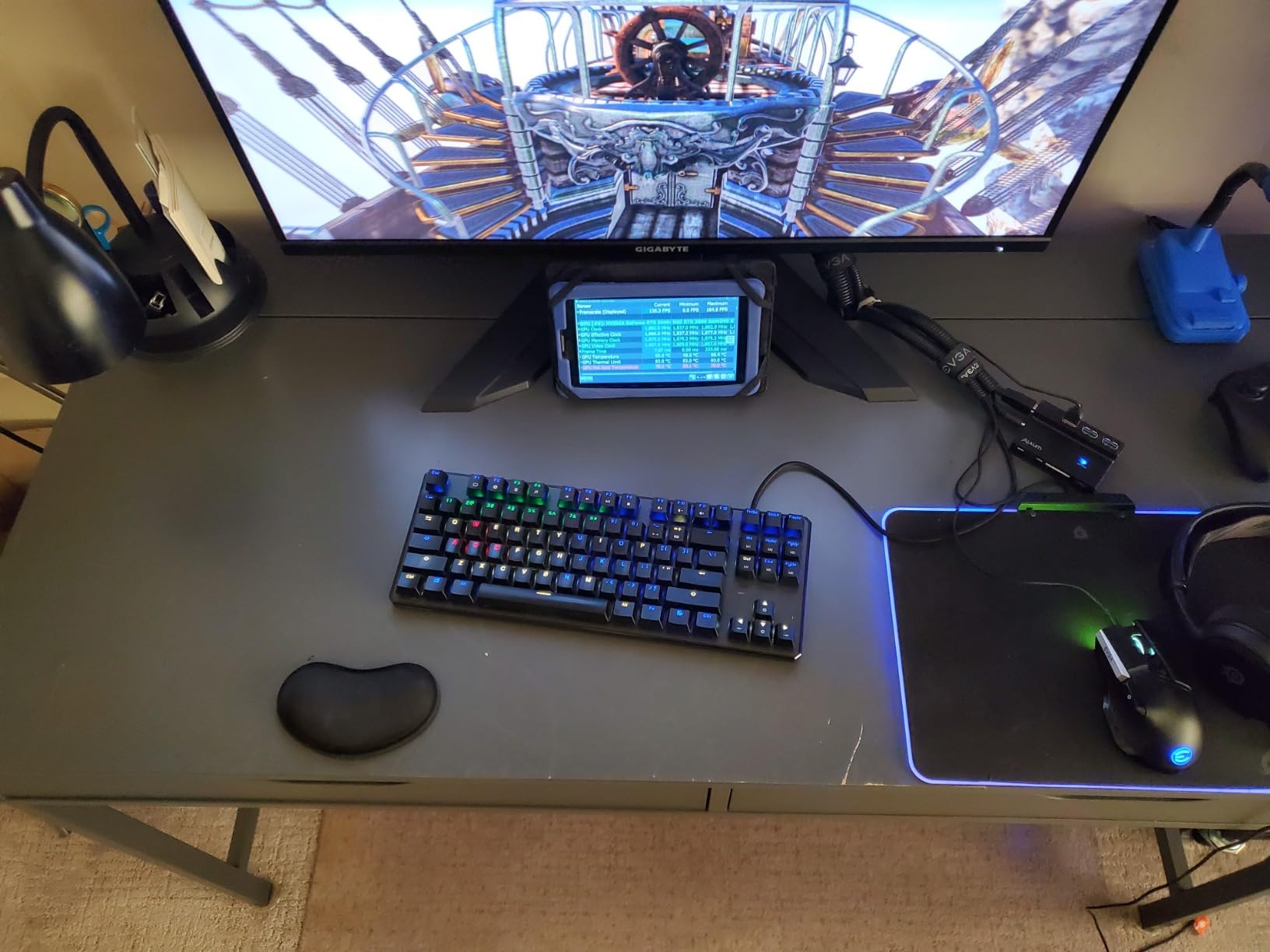 Wireless Charging Mouse Pad 15W, RGB Gaming Mouse Pad with Wireless Charger for iPhone/Airpods, 31.5