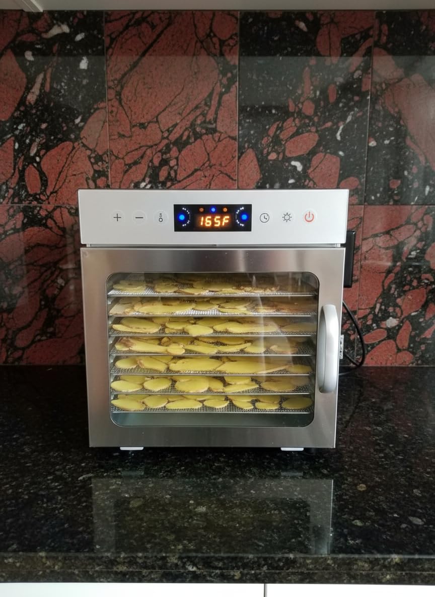 HOPERAN Food Dehydrator Machine with 12 Stainless Steel Trays - Digital Timer & Adjustable Temp Control for Jerky, Herbs, Fruits | Overheat Protection, BPA-Free, Includes Recipe Book customer photo 1