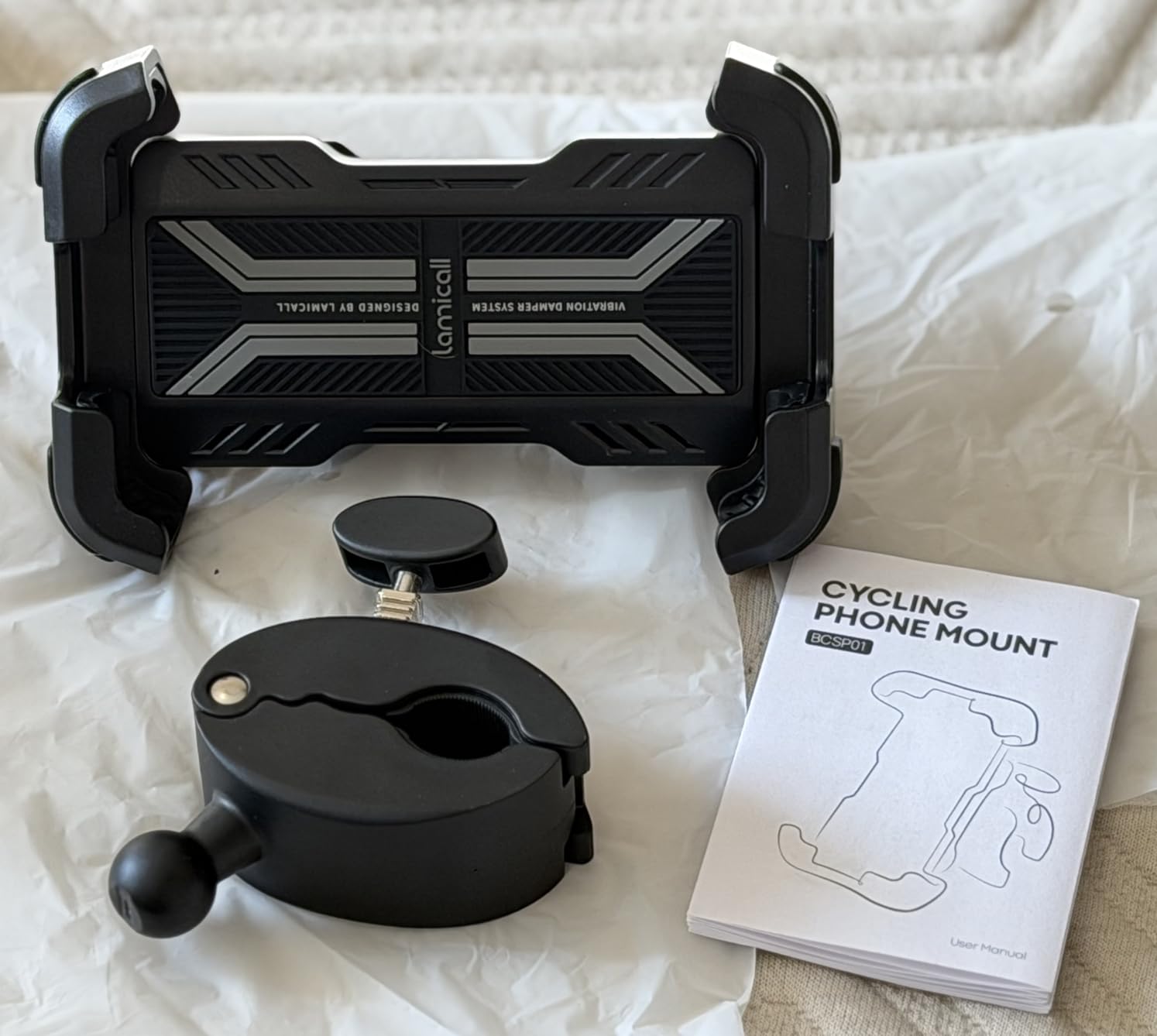 Lamicall Motorcycle Phone Mount Holder - [Dual Vibration Dampener] [Upgrade Handlebar Clip] Motorcycle Cell Phone Holder, Bike Phone Mount, Gifts for iPhone 16 15 14 Pro Max, 4.7-6.7