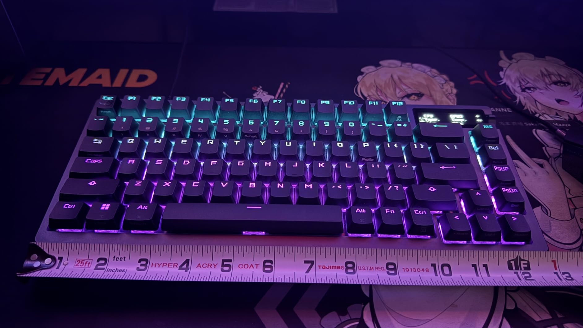 ASUS ROG Azoth Wireless Mechanical Gaming Keyboard - 75% TKL, Tri-Mode Connectivity, Hot Swappable Pre-lubed ROG NX Snow Linear Switches, PBT Keycaps, RGB, OLED Display, PC/Mac Support - Black customer photo 1