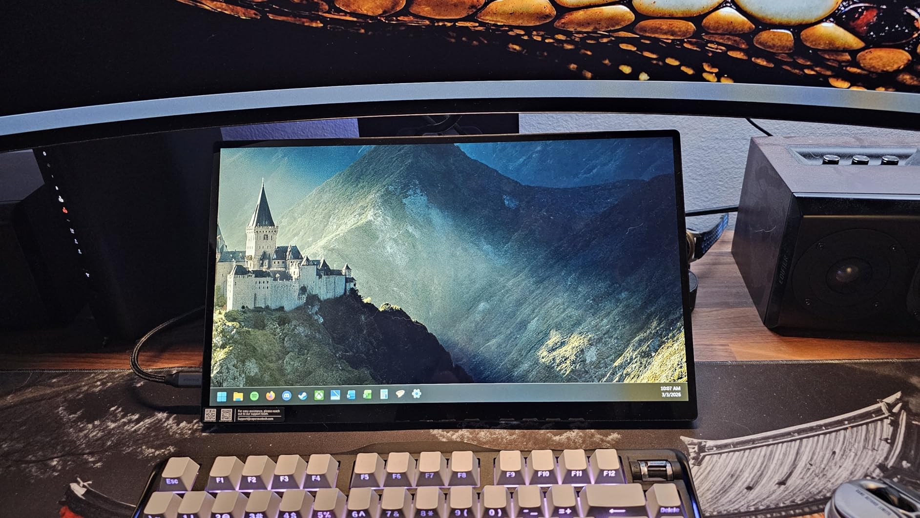 15.6'' Portable Monitor Touchscreen, FHD IPS Touch Screen with Tempered Glass, Travel Monitor with Kickstand & Speaker, HDMI USB C External Monitors for Mac Laptop Phone Computer customer photo 1