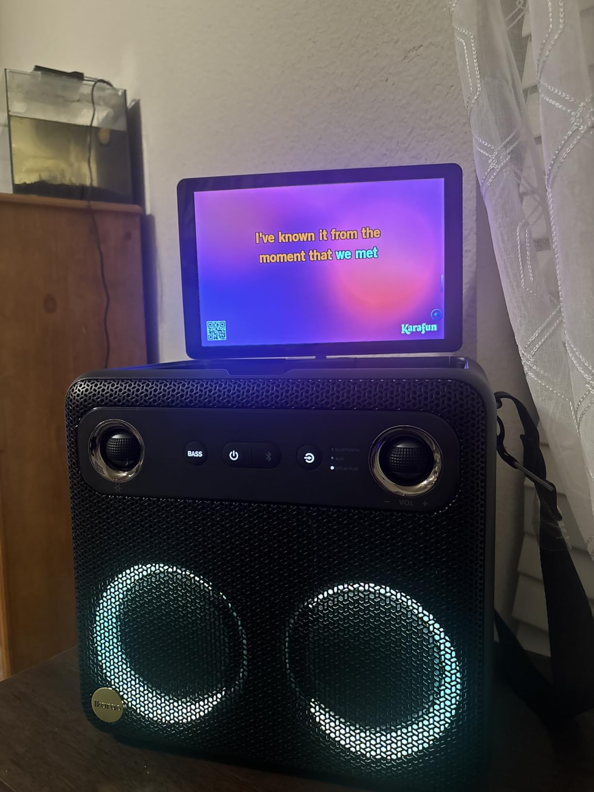 Ikarao Smart Karaoke Machine for Adults - with Lyrics Display, 32GB Karaoke Tablet, 2 Wireless Mics, Professional Karaoke System, 300W Peak Power, 4 DJ Lights, Karaoke Speaker for Any Occasion customer photo 2