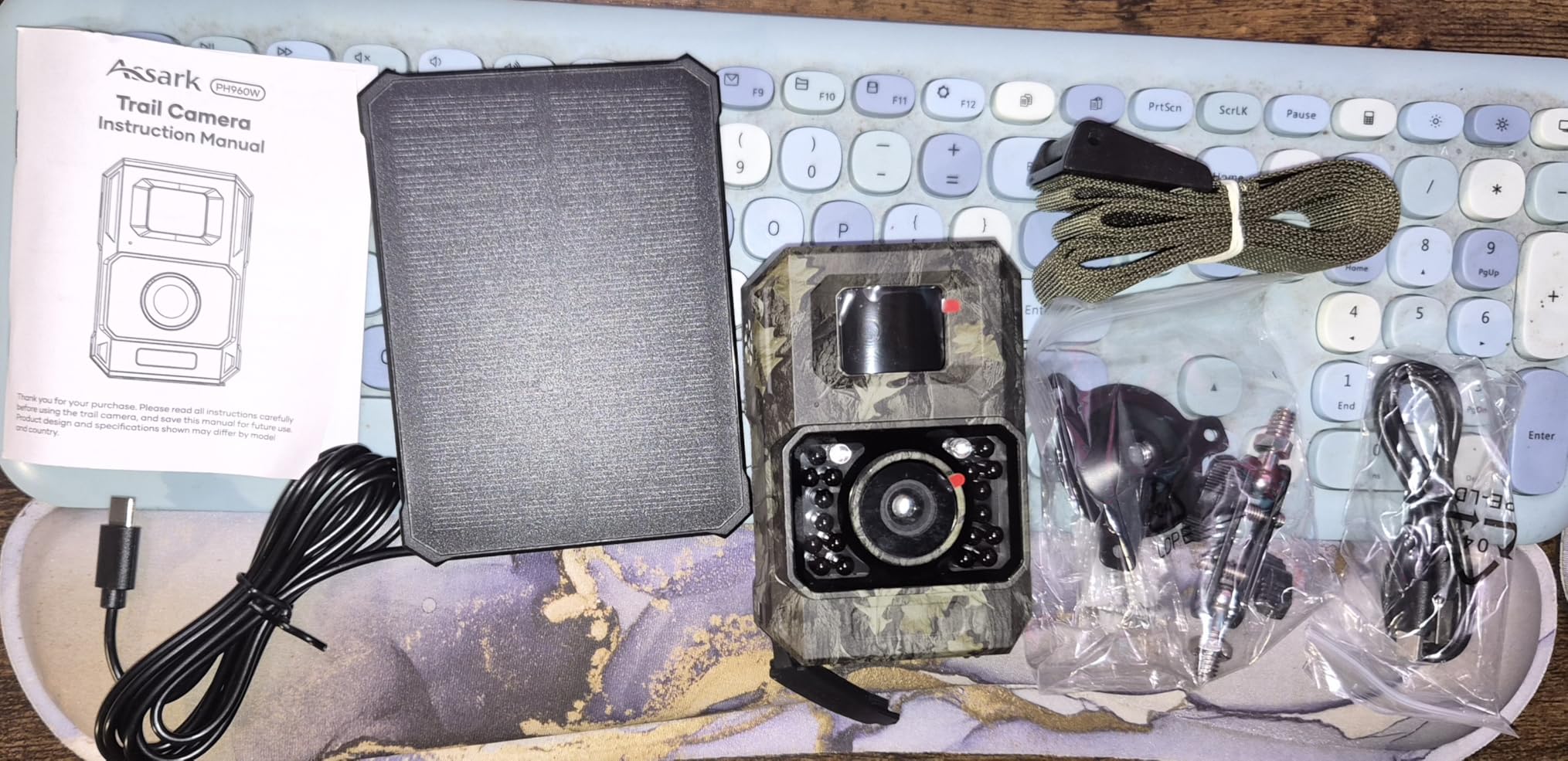 Solar Trail Camera 48MP 30FPS, WiFi Bluetooth Game Camera with Motion Activated 0.2s Trigger, Night Vision Motion Activated IP66 Waterproof for Wildlife Scouting with 32GB Micro SD Card customer photo 1