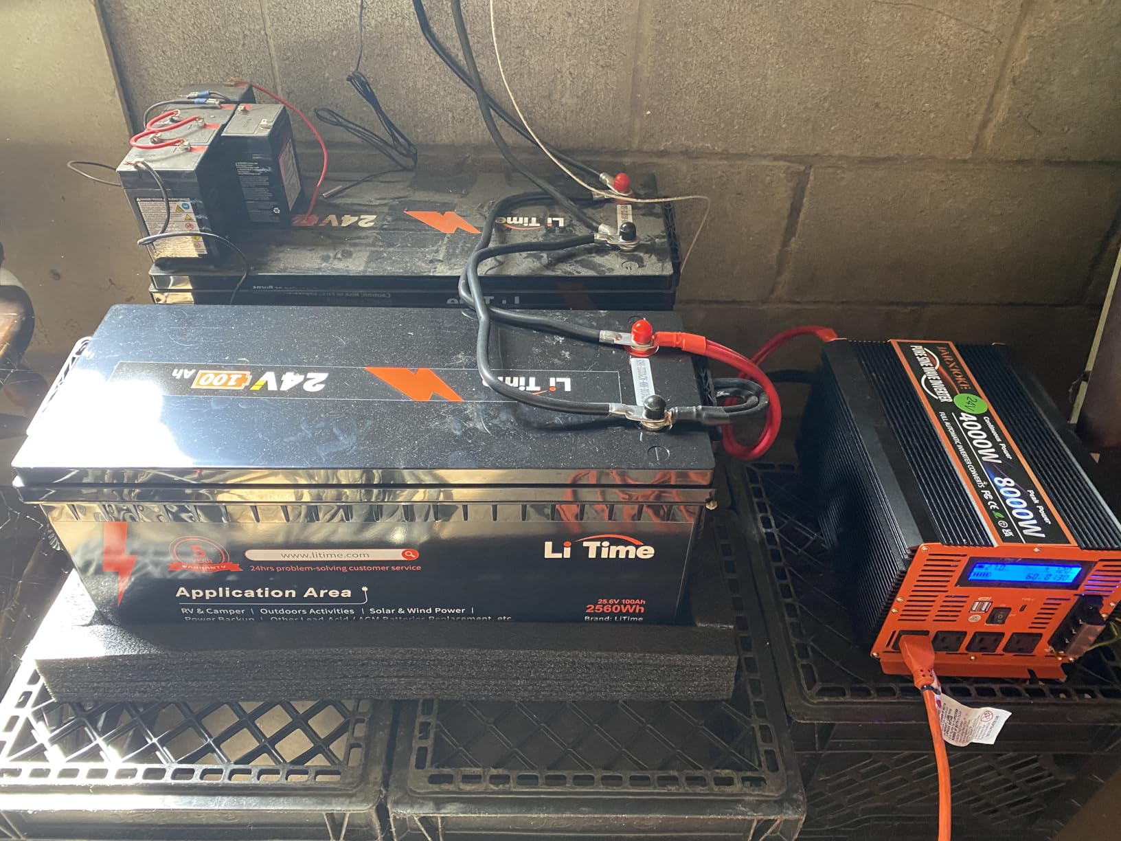 Litime 24V 100Ah LiFePO4 Lithium Battery, 4000+ Deep Cycle, Built-in 100A BMS for RV, Trolling Motor, Marine, Solar, Off-grid customer photo 1