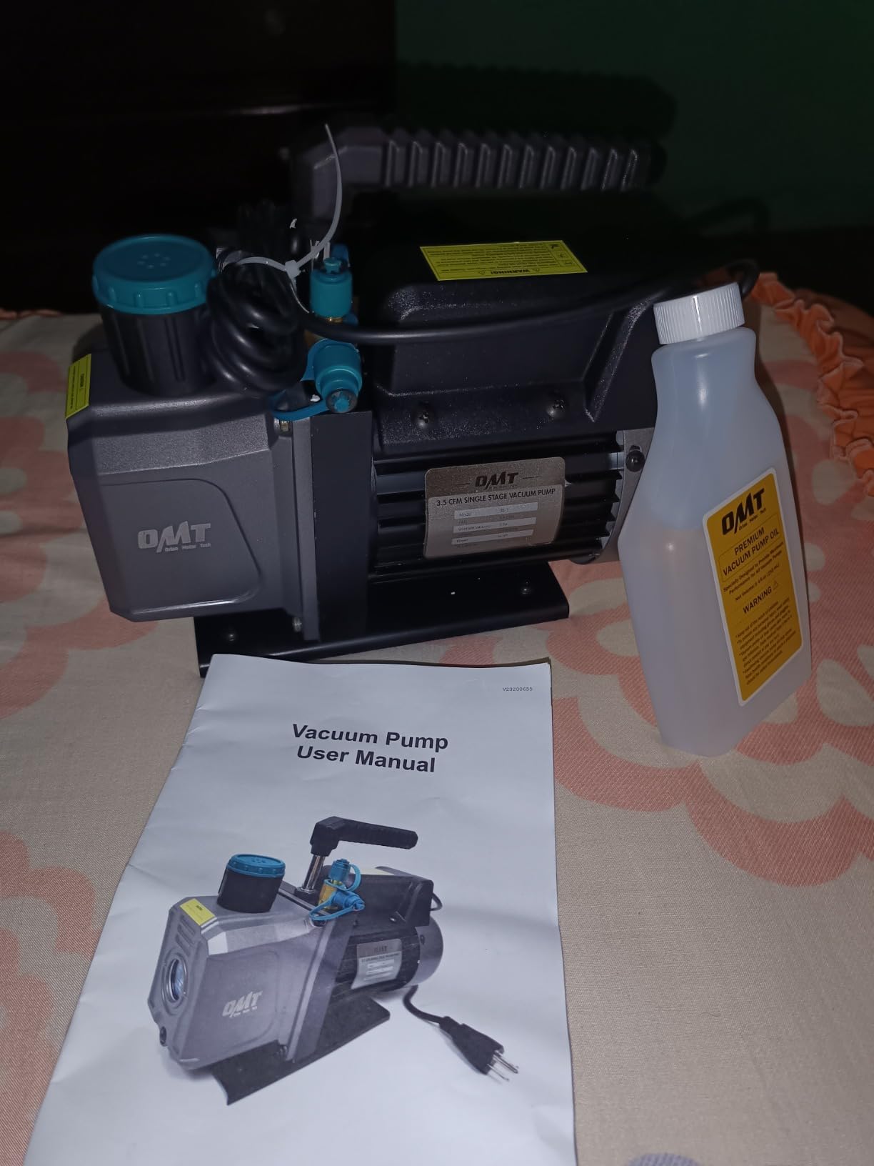 Orion Motor Tech Vacuum Pump, 3.5 cfm 1/4 hp HVAC Single Stage Vacuum Pump for R12 R22 R134a R410a R502, Auto AC Vacuum Pump Kit for Automotive Air Conditioner Resin Degassing & More, Oil Included customer photo 1