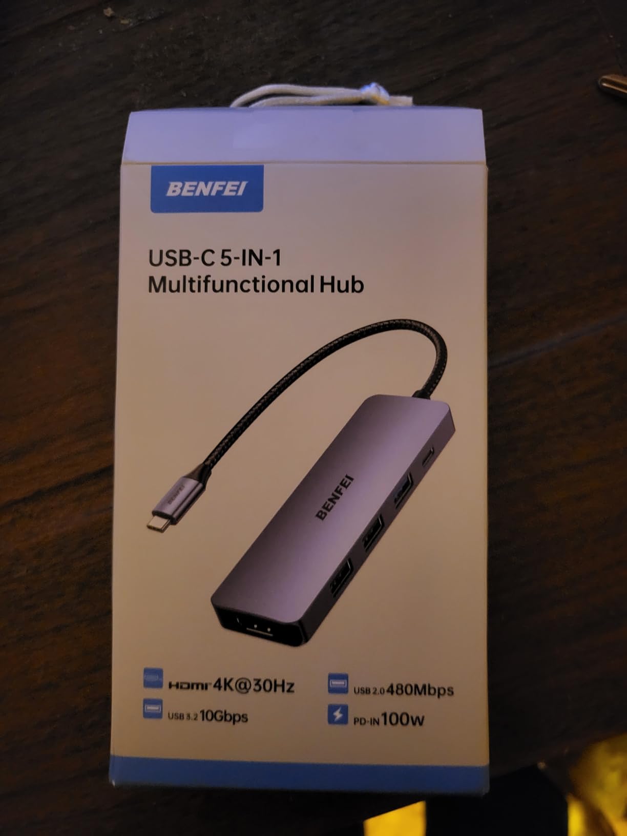 BENFEI USB C Hub 5-in-1 with 4K HDMI(Certified), 100W Power Delivery, 3 USB-A, Silicone Cable, Aluminum Case Compatible with MacBook Pro/Air, iPad Pro customer photo 1