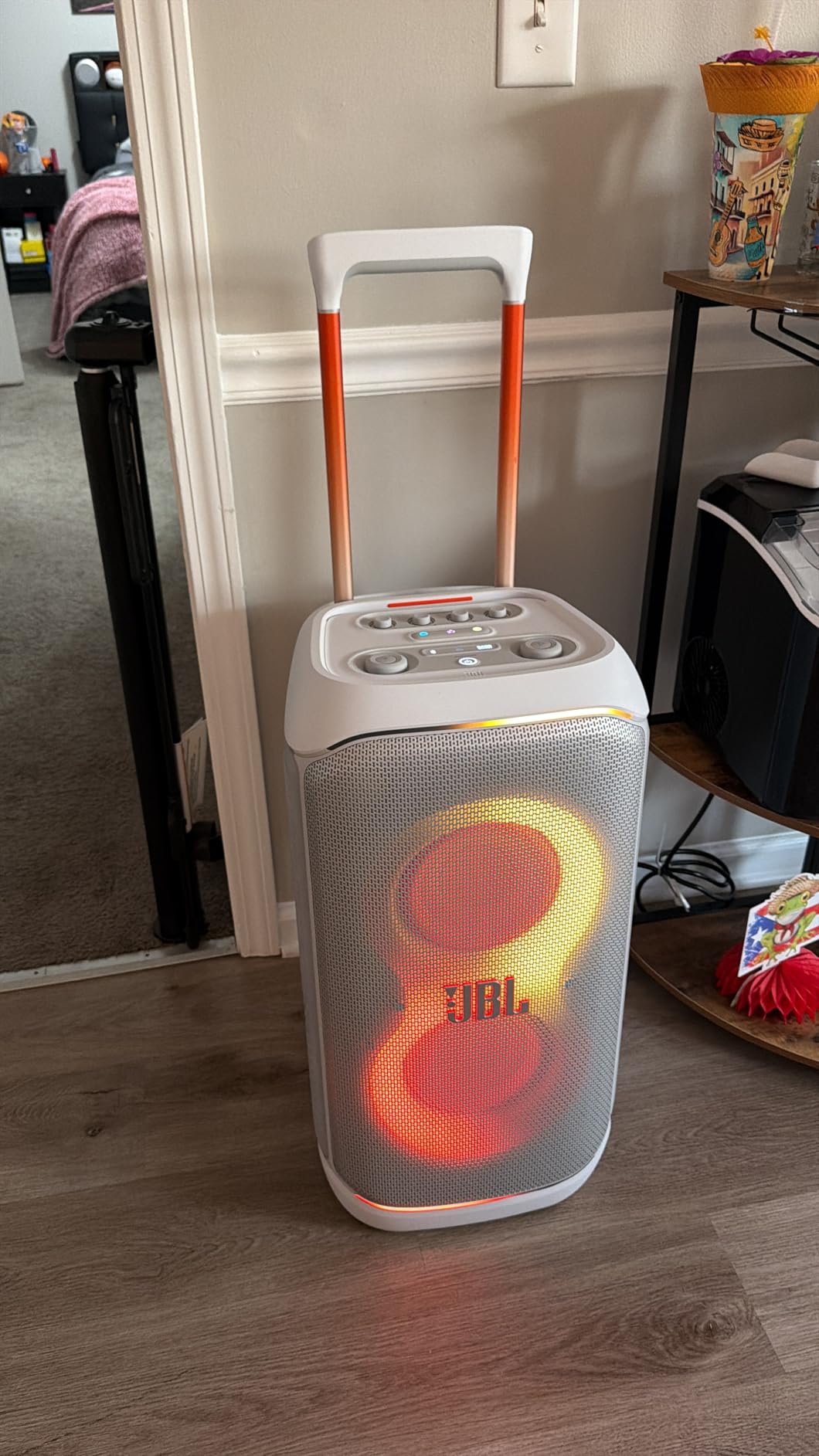 JBL PartyBox Stage 320 - Portable Party Speaker with Telescopic Handle & Wide, Sturdy Wheels, Powerful JBL Pro Sound, Futuristic lightshow, Up to 18 Hours of Play time, Splash Proof customer photo 2