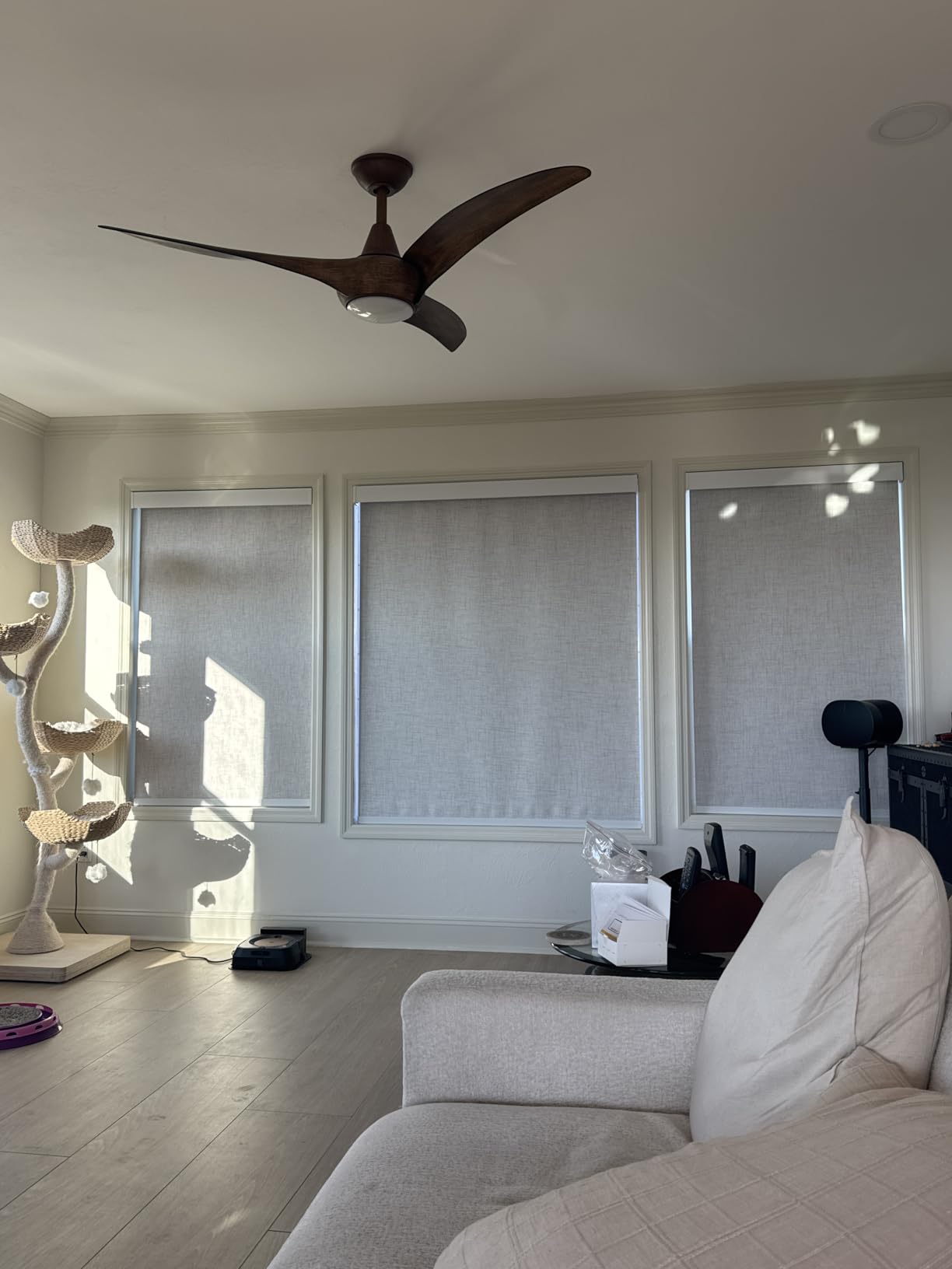 Bringnox Motorized Blinds with Remote, 100% Blackout Smart Roller Blinds Compatible with Apple Homekit Google Home and Alexa Via HUB, and Customized (Linen Stone-01) customer photo 1