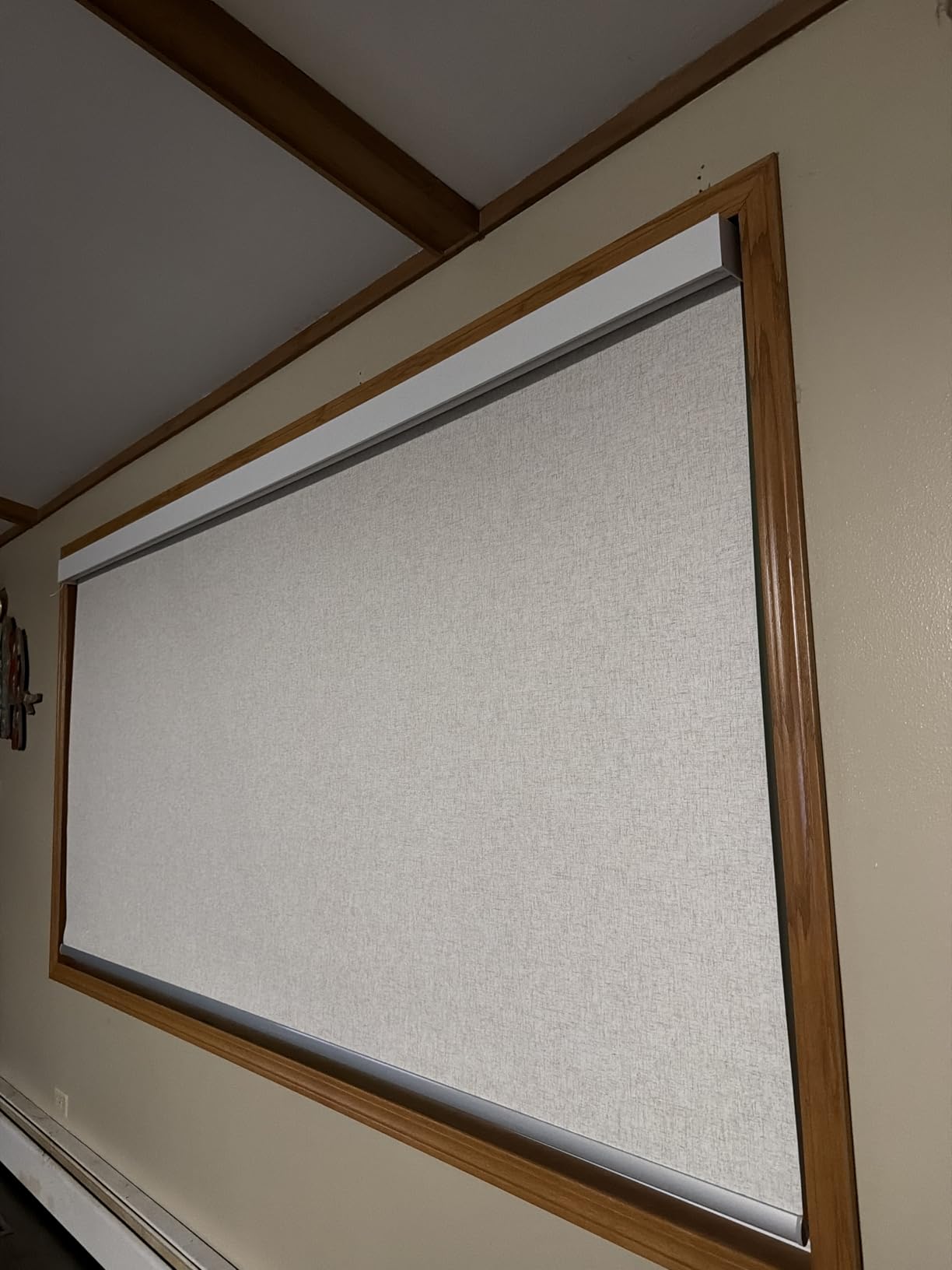 Bringnox Motorized Blinds with Remote, 100% Blackout Smart Roller Blinds Compatible with Apple Homekit Google Home and Alexa Via HUB, and Customized (Linen Stone-01) customer photo 2