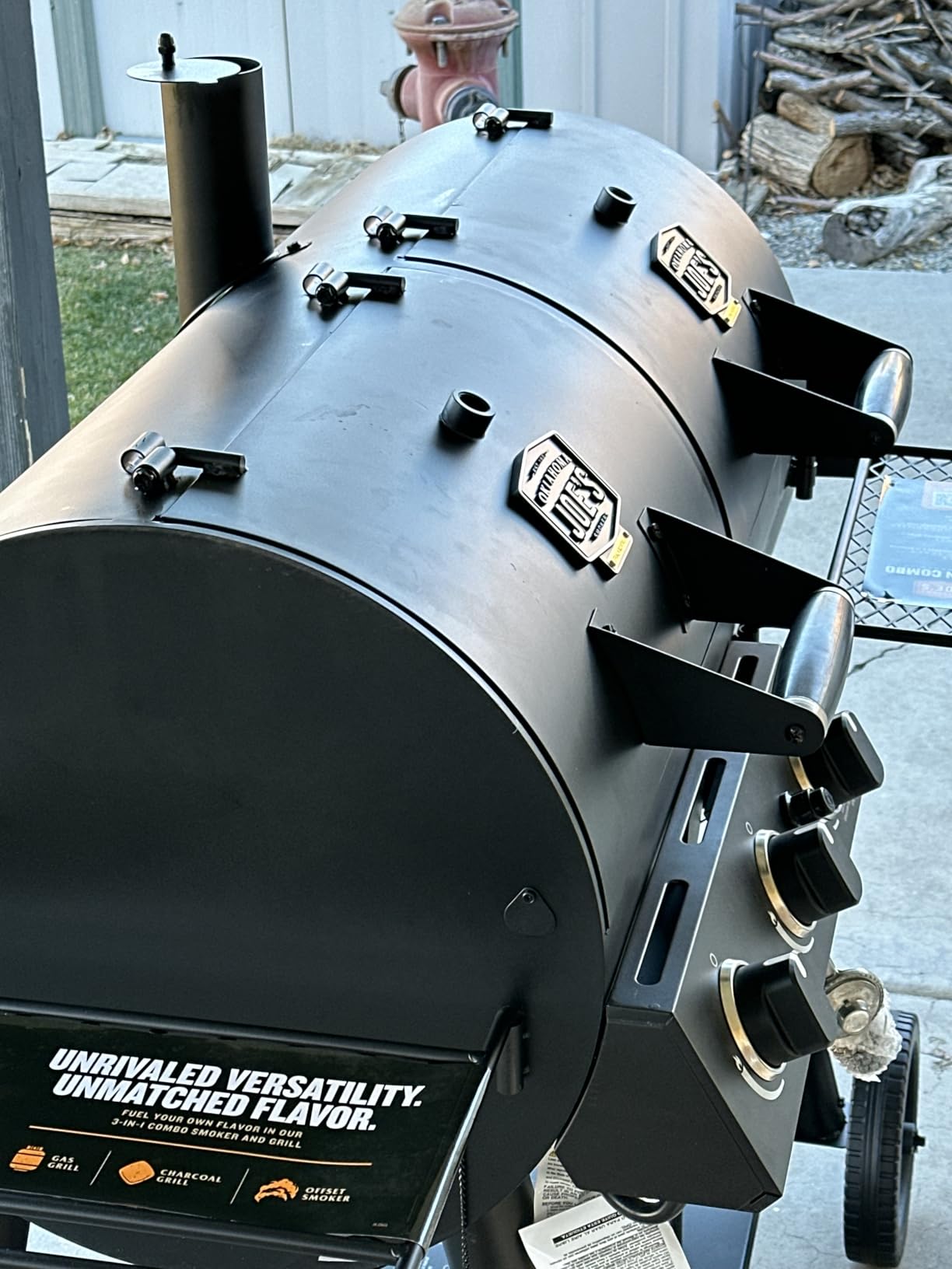 Oklahoma Joe's Canyon Combo Dual Fuel 3-Burner Propane Gas and Charcoal Smoker and Grill with 1031 sq. in. Cooking Area in Black - Grill Smoker Combo customer photo 2