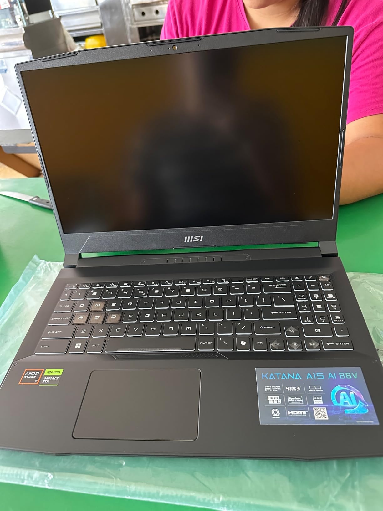 MSI Katana A15 AI 15.6 inch 144Hz FHD Gaming Laptop - Ryzen 7-8845HS, GeForce RTX 4060, 32GB DDR5, 1TB SSD, Cooler Boost 5, Windows 11, B8VF-448US customer photo 2