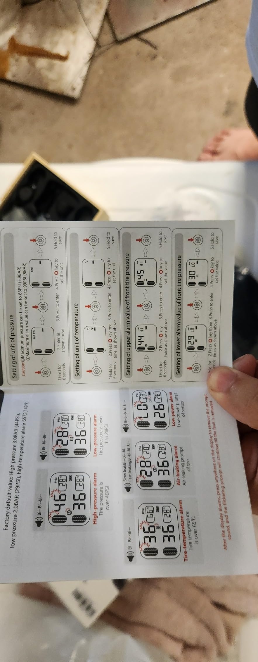 OBEST Upgrade Motorcycle TPMS Tire Pressure Monitor System with 2 External Sensors, USB Rechargeable IP67 Waterproof Motorcycle TPMS, LCD Display Motorbike Tyre Temperature Alarm customer photo 1