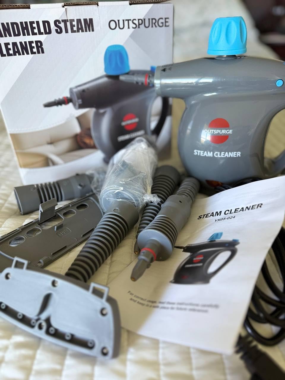 Handheld Steam Cleaner, Pressurized Multi-Surface Steam Shot with 13 Accessories, Safety Lock, Steamer for Cleaning Floor, Upholstery, Grout, Windows, Couch and Car, Green customer photo 1