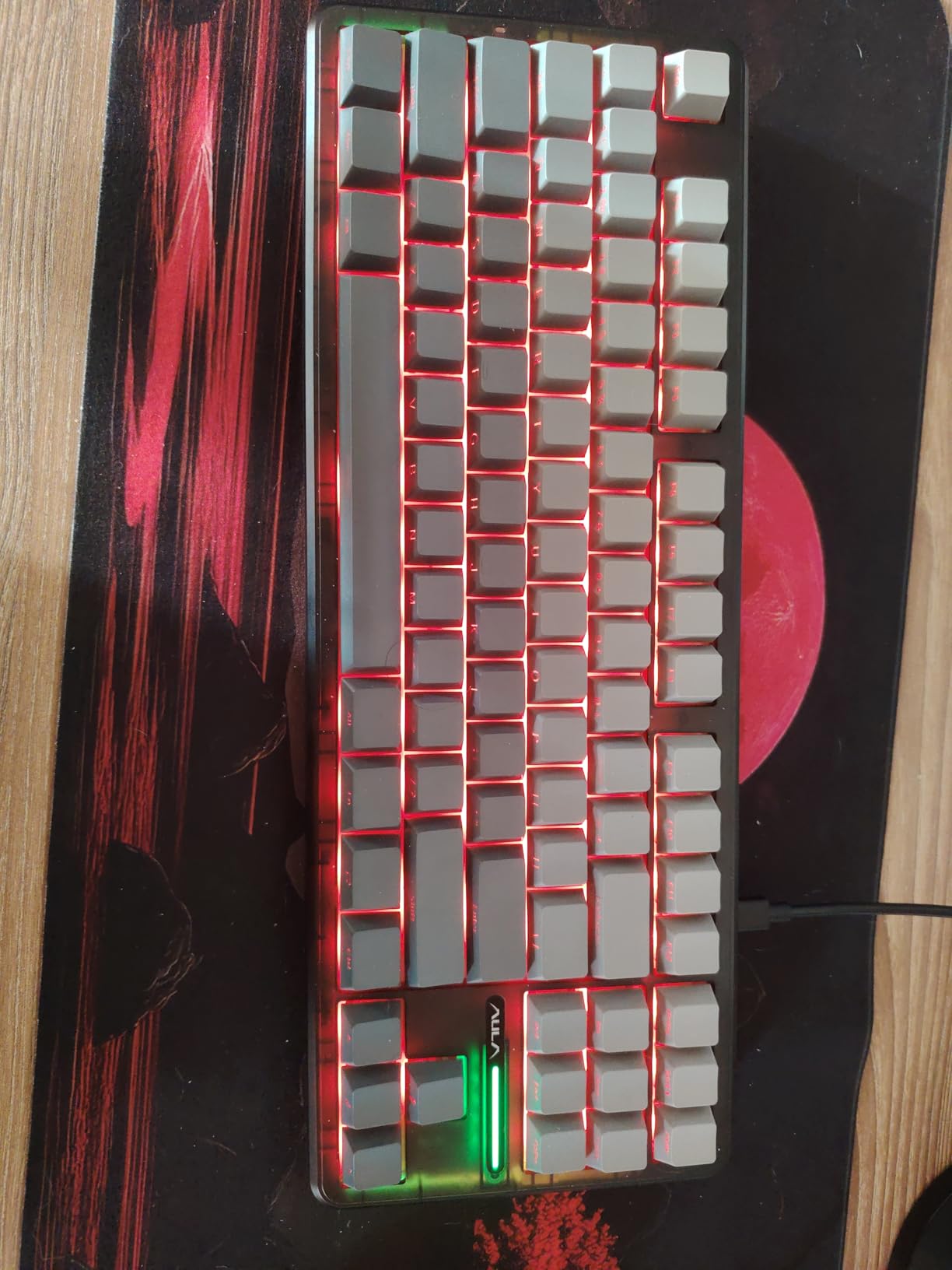 AULA F87 Pro Wireless Mechanical Keyboard,Tri-Mode BT5.0/2.4GHz/USB-C Hot Swappable Custom Keyboard,Pre-lubed Switches,Side Printed PBT Keycaps,75% TKL RGB Backlit Gaming Keyboards customer photo 1