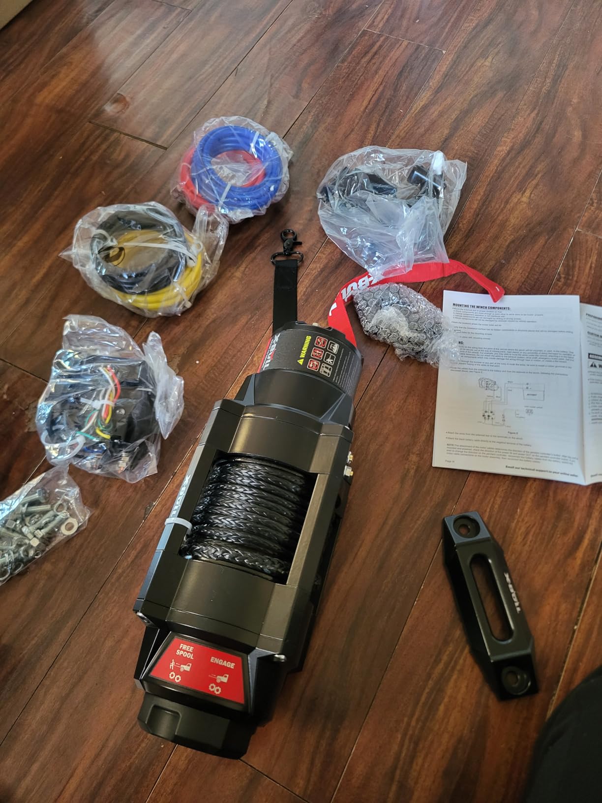 X-BULL New 12V DC 3000LBS IP68 Waterproof Electric Winch for Towing ATV/UTV, Boat, Off Road, Wireless Remote and Corded Control Recovery, Portable Synthetic Rope Electric Winch with Hawse Fairlead customer photo 2