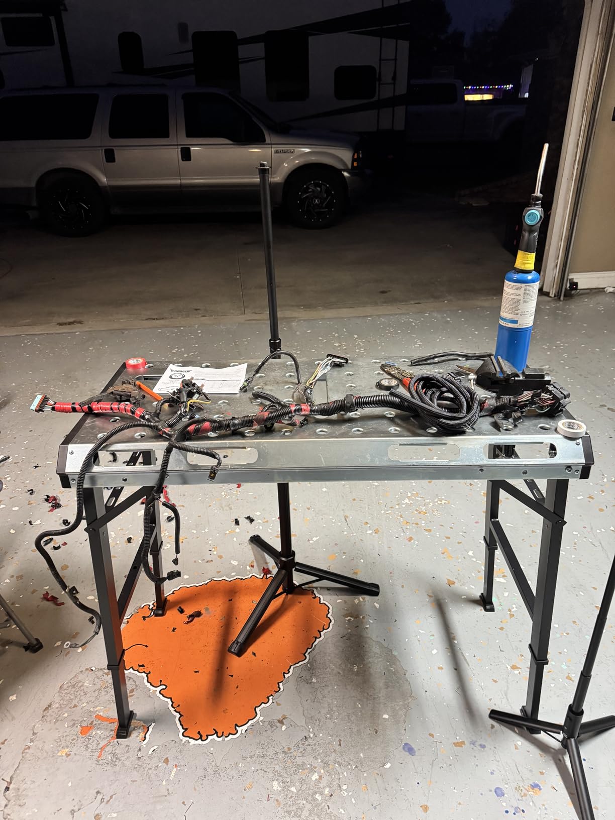 Metal Welding Table Folding 1000 lbs Load Capacity Heavy Duty Steel Construction Workbench for Welding Adjustable 7 Level Height customer photo 1