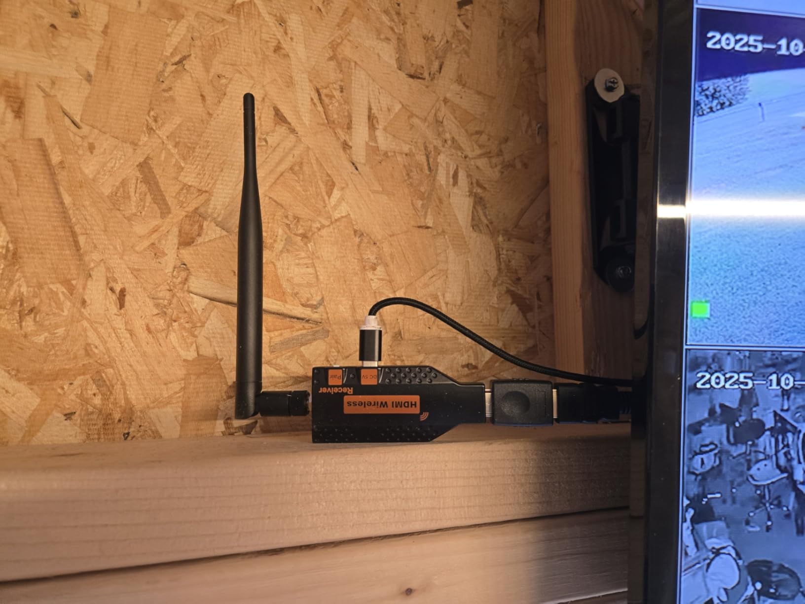 Wireless HDMI Transmitter and 2 Receiver, 4K Decode 1080P Full HD Output, 350FT/100M Long Range, 5.8G Extender Plug & Play Low Lag for Streaming Video/Audio Multiple TV/Monitor/Projector/DJs customer photo 1