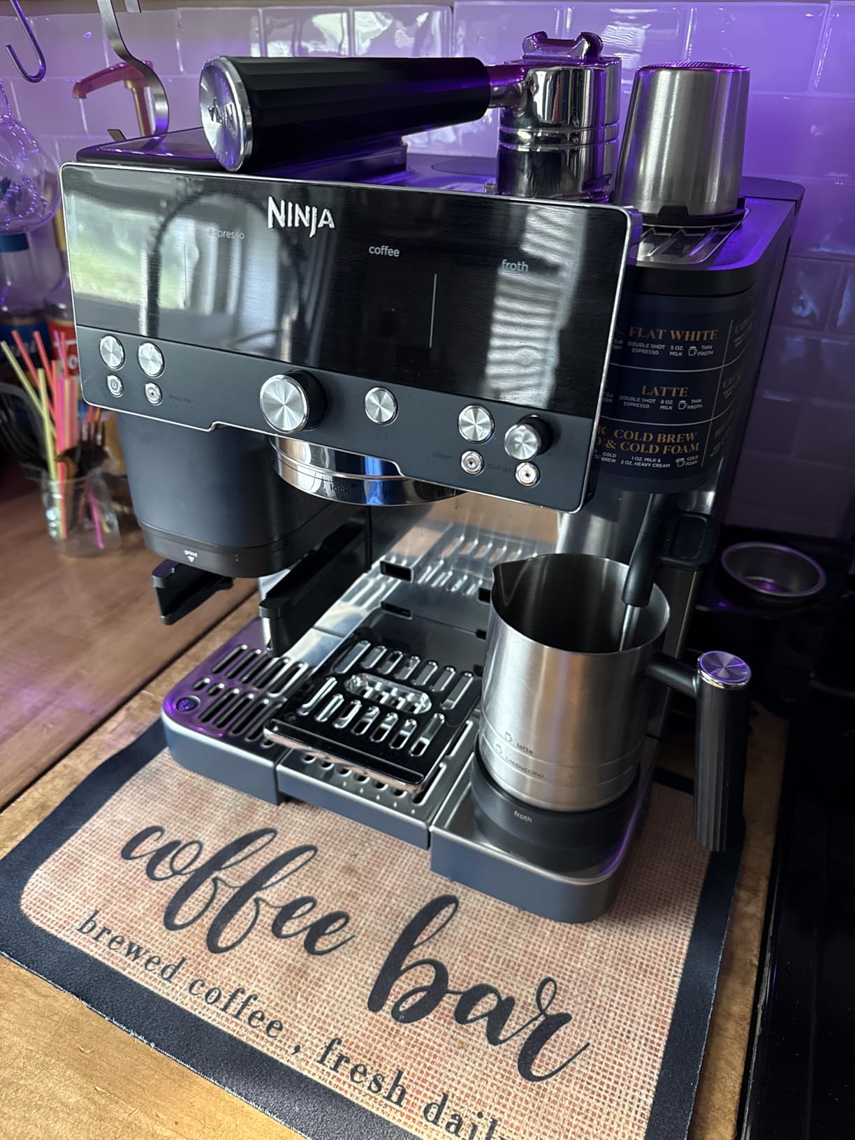 Ninja Luxe Café Premier 3-in-1 Espresso Machine, Drip Coffee, & Rapid Cold Brew | Built-in Coffee Grinder, Hands-Free Milk Frother, Assisted Tamper for Cappuccinos & Lattes | Stainless Steel | ES601 customer photo 2