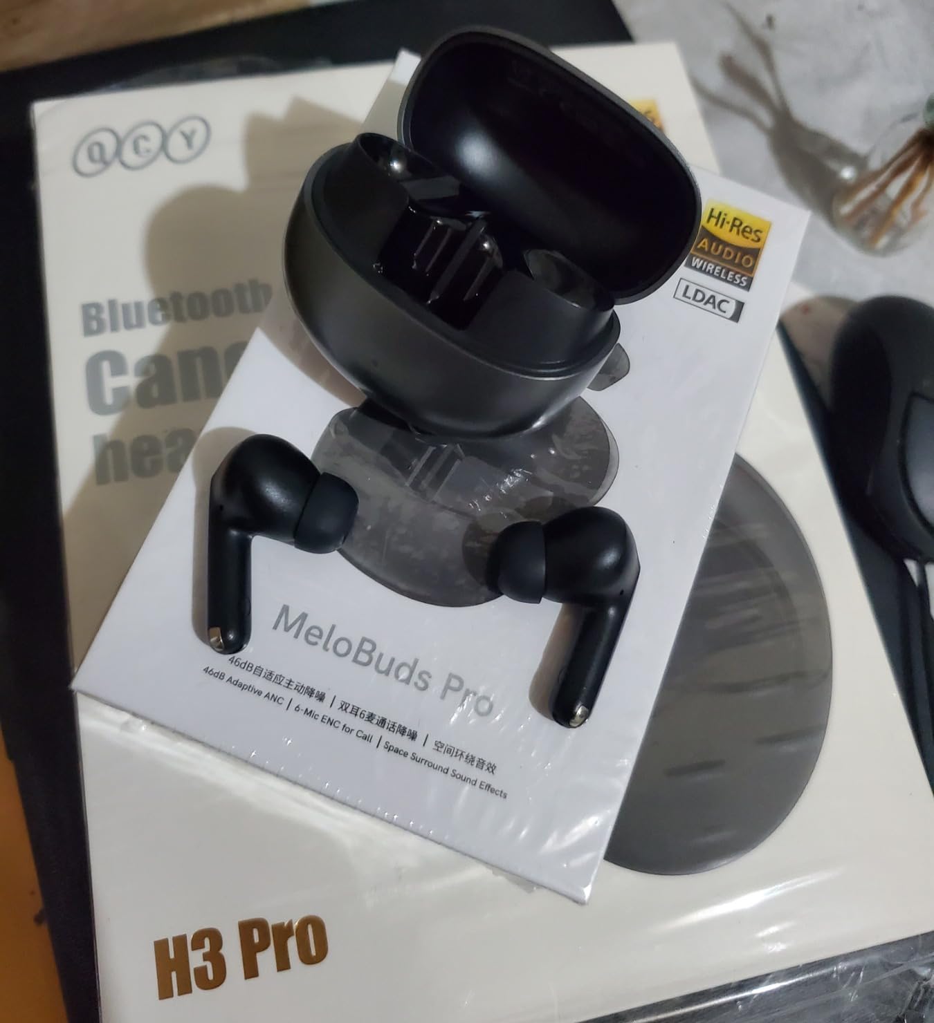 QCY MeloBuds Pro Aadptive Hybrid Active Noise Cancelling Wireless Earbuds, Reduce Noise by Up to 99%, Bluetooth 5.3 Wireless LDAC Hi-Res Audio, 34H Playtime, Comfortable Fit, Custom EQ via App customer photo 2