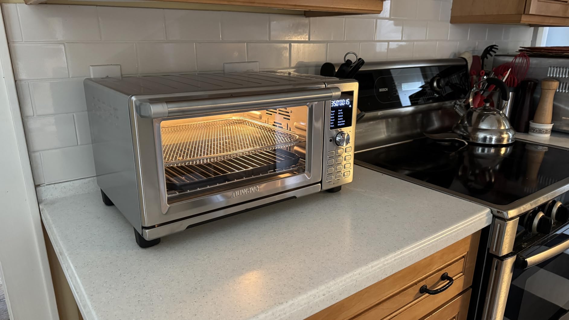 Nuwave Bravo XL Pro Air Fryer Toaster Oven with Grill Combo, 2025 New Ultra-Fast Convection System, 35% Crispier, 2X More Even, 142 Presets, 50-500F, Smarter Probe, PFAS Free, 30QT, Stainless Steel customer photo 1