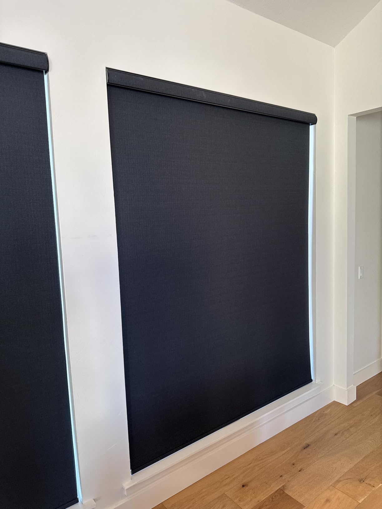 Kincmo Motorized Blinds with Remote, 100% Blackout Motorized Roller Shades Work with Apple Homekit, Alexa, Google, Custom Electric Blinds with App, Voice Control (Linen White) customer photo 2