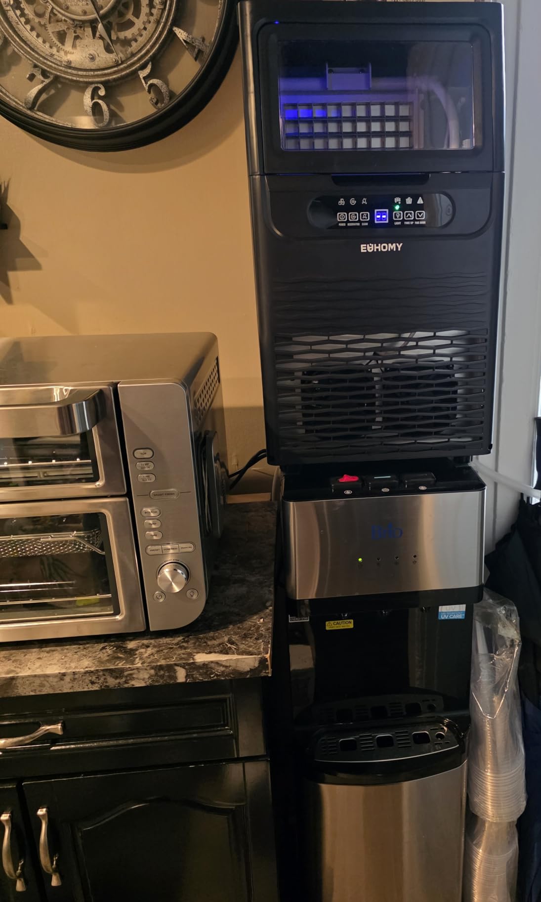 EUHOMY Commercial Ice Maker Machine,80lbs/24H,36 Ice Cubes in 8-12 Mins,Under Counter Ice Maker with Water Filter,12lbs Storage Capacity,Freestanding Ice Machine for Home/Bar/Cafe/Restaurant customer photo 1