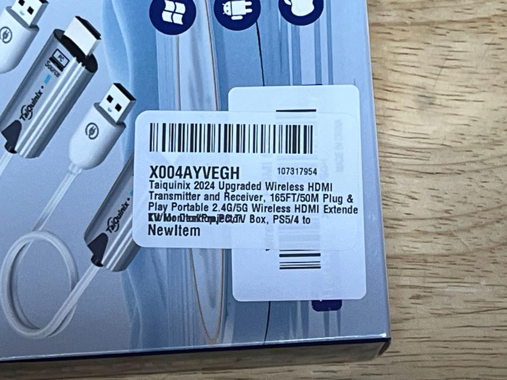 2026 Upgraded Wireless HDMI Transmitter and Receiver, 165FT/50M 4K Decode 1080P Output, Plug & Play Portable 2.4G/5G Wireless HDMI Extender Kit for Desktop,PC,TV Box, PS5/4 to TV/Monitor/Projector customer photo 1