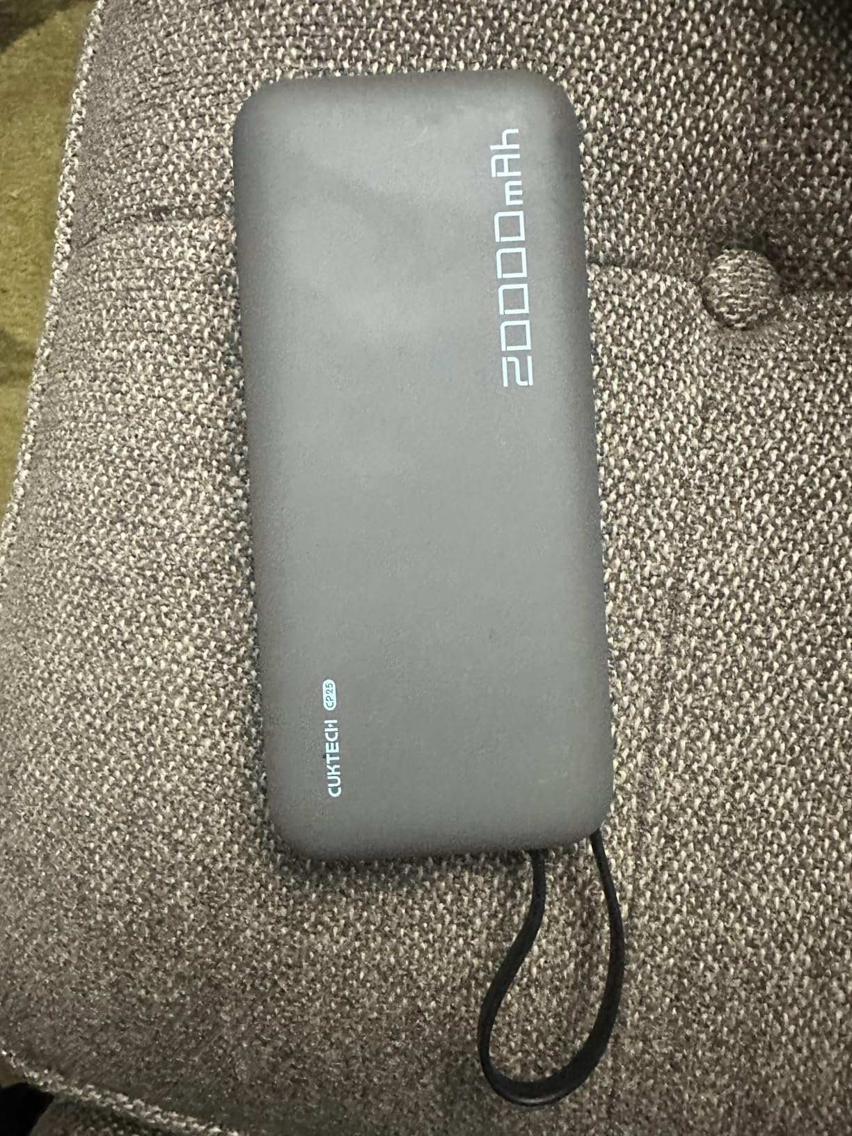 CUKTECH 45W Power Bank 20000mAh, Portable Travel Charger Built-in USB C Cable, Fast Charging Battery Pack for iPhone 16/15/14/13, iPad, Samsung Galaxy, Google Pixel, Android and More (Gray) customer photo 1