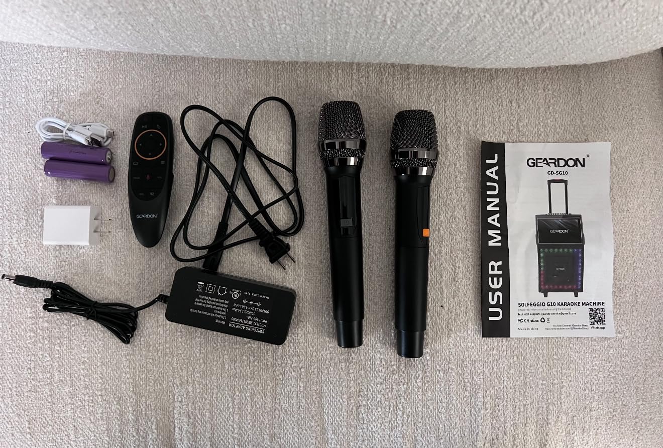 Karaoke Machine with Lyrics Display Screen for Adults, Built-in 15 Inches Tablet, Bluetooth Speaker with 2 Wireless Mics, 1000W Peak Power, DJ Lights, Portable Karaoke System for Any Occasion customer photo 2