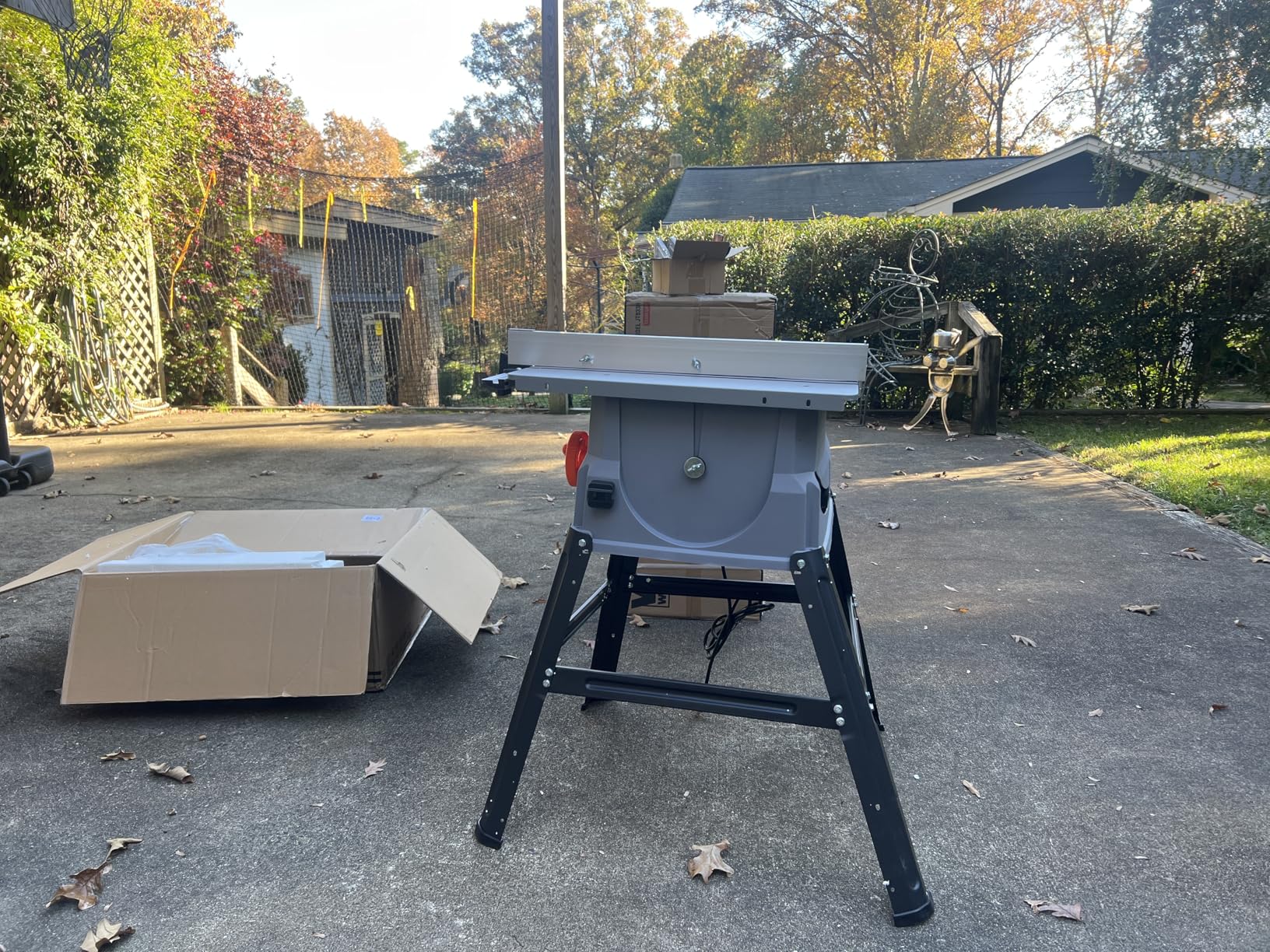 Prostormer 10 Inch Table Saw with Stand, 15A 5000RPM Portable Benchtop Saw, 45 Bevel Cutting Tabletop Saw for Woodworking customer photo 1