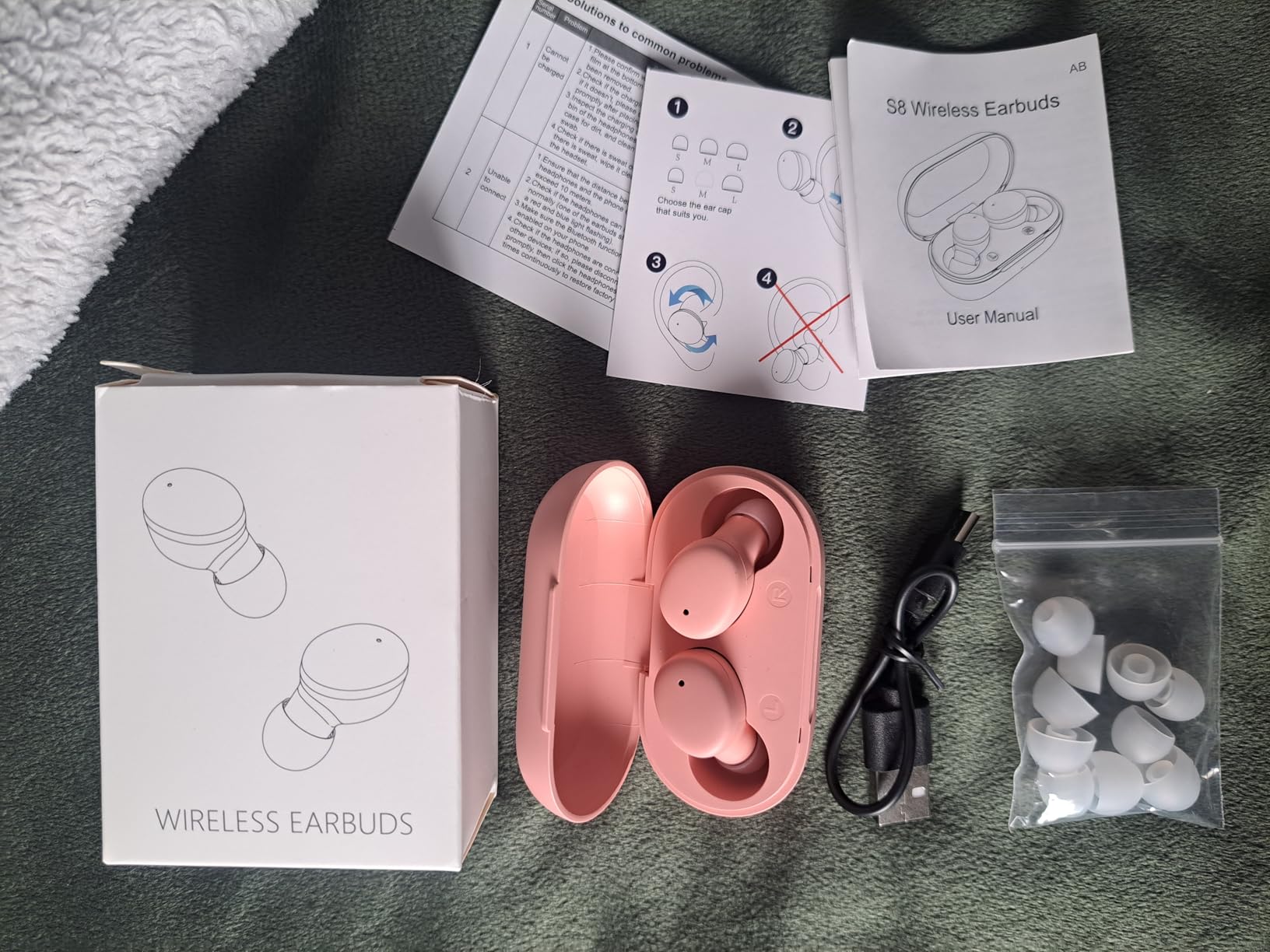 MOZOTER S8 Mini Wireless Earbuds Bluetooth 5.3 in Ear Light-Weight Headphones,60Hrs Playtime Ear Buds with Charging Case,Bluetooth Headsets,Premium Sound with Deep Bass for Sport-Pink customer photo 1