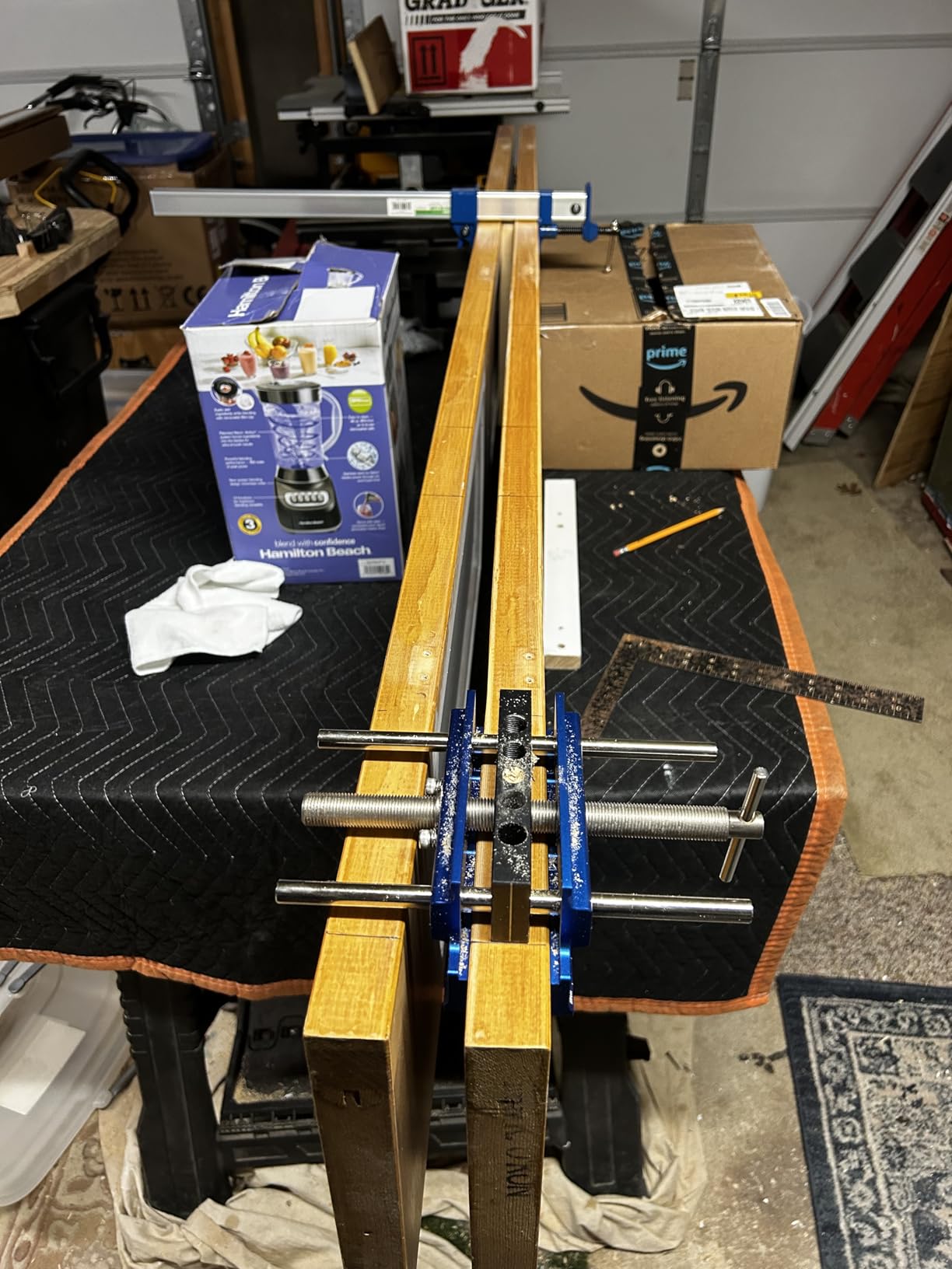 Eleon - Self Centering Dowel Jig with Elongated Jaws and Extra Wide Clamp - Precision Woodworking Made Effortless - Lasting Craftsmanship - Durable Aluminum Alloy Dowel Drill Guide (Blue) customer photo 2
