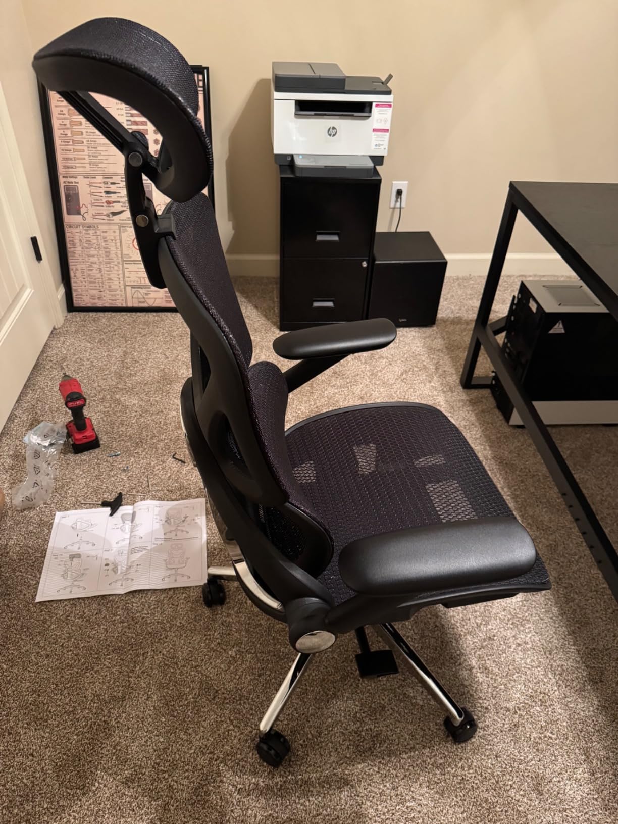 CAPOT Ergonomic Mesh Office Chair, Adjustable Lumbar High Back Desk Chair 400lbs, 4D Flip-up Arms, 3-Level Tilt Backrest, 3D Headrest, PU Wheels, Swivel Rolling Computer Seating for Long Desk Work customer photo 1