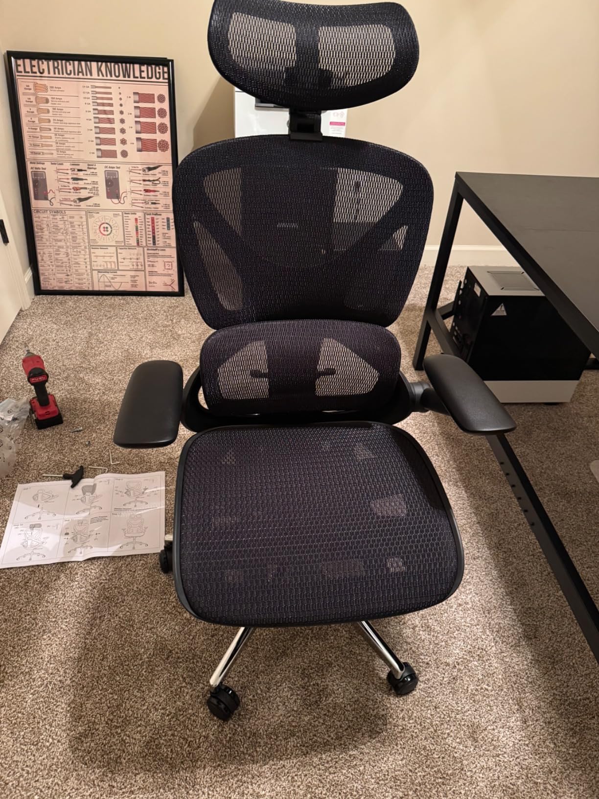 CAPOT Ergonomic Mesh Office Chair, Adjustable Lumbar High Back Desk Chair 400lbs, 4D Flip-up Arms, 3-Level Tilt Backrest, 3D Headrest customer photo 2