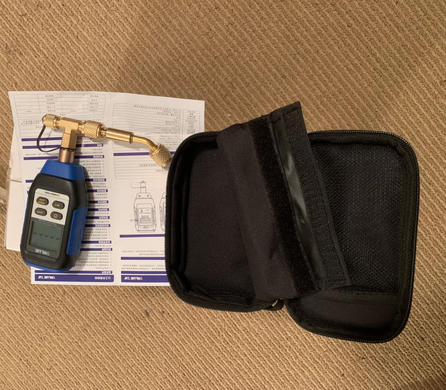 Digital Vacuum Gauge, HVAC Vacuum Micron Gauge Tester, 1/4