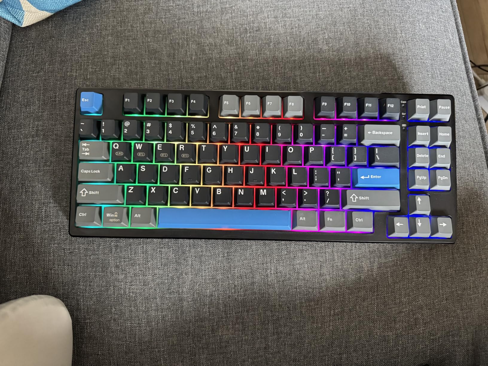 KN85 Wireless Mechanical Gaming Keyboard, 75% Layout with RGB Backlit, Custom Hot Swappable, Creamy Sound, Bluetooth/2.4GHz/USB-C Compatible with Windows/Mac/PC(Retro Beige,Linear Switch) customer photo 1