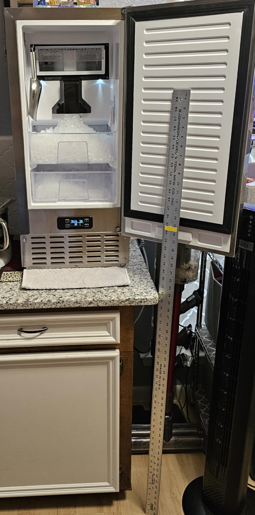 EUHOMY Under Counter Nugget Ice Maker Machine, 70Lbs/Day, Built-in Freestanding Ice Maker with Double Ice Baskets, Self-Cleaning & 24H Timer Ice Machine customer photo 1