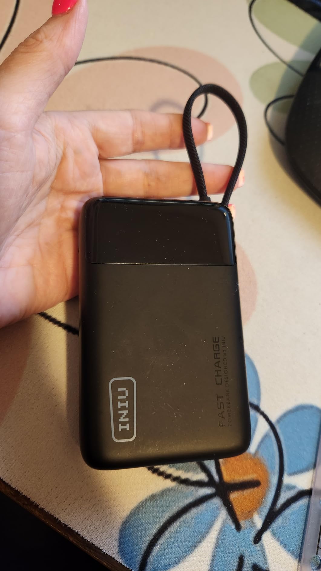INIU 20000mAh Power Bank, Small 45W PD Fast Charging Portable Charger with Built-in USB C Cable, Flight-Safe Travel External Phone Battery Pack customer photo 1