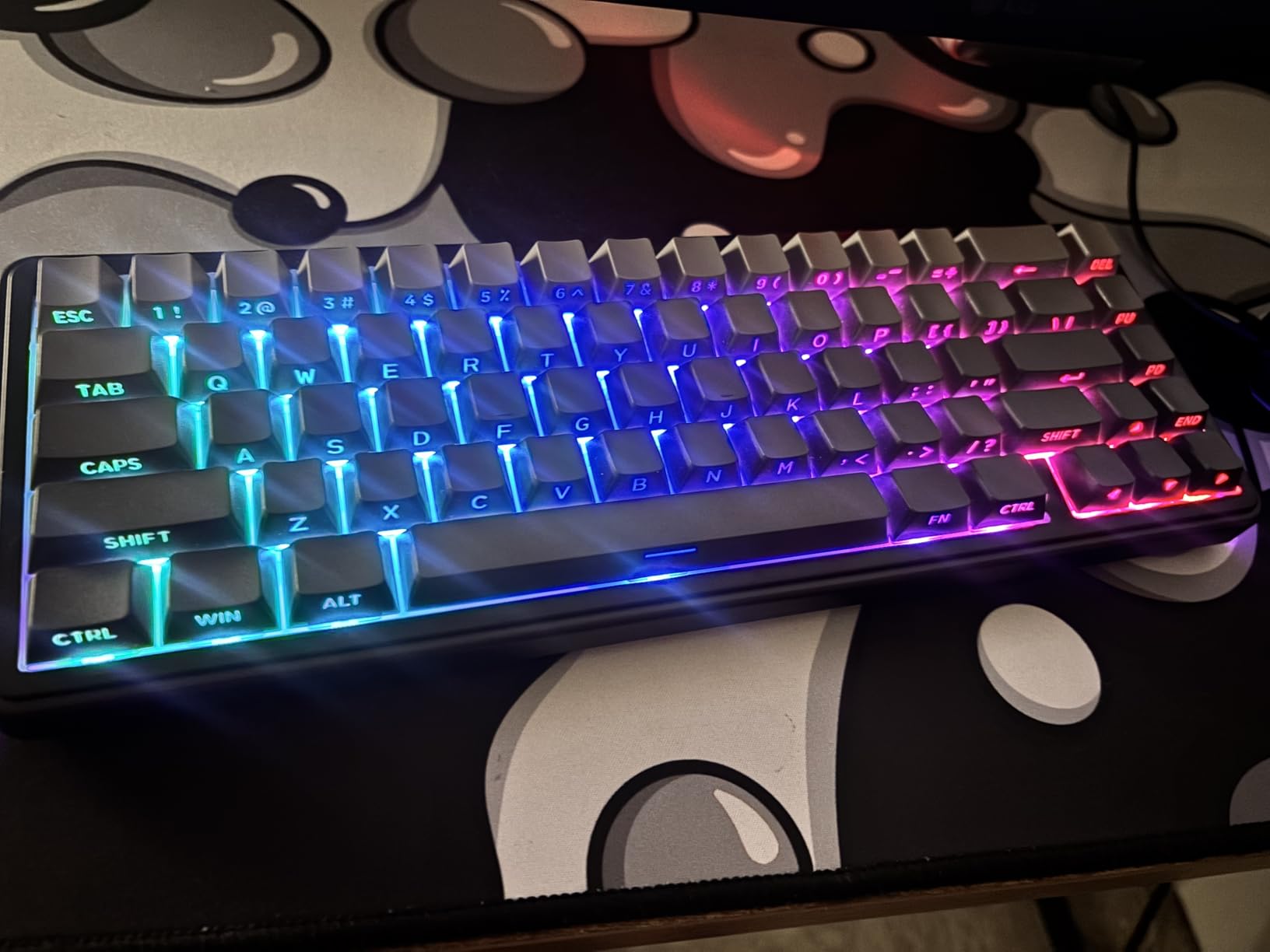 EPOMAKER x Aula F65 65% Wireless Mechanical Keyboard, Hot Swappable Gasket Custom Gaming Keyboard with Five-Layer Padding, RGB Backlit, Bluetooth/2.4GHz/USB-C (Black, Reaper Switch) customer photo 1