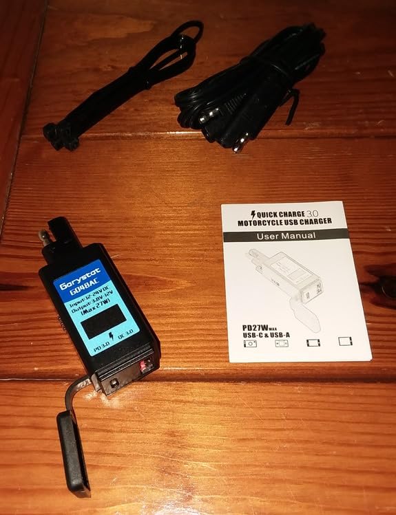 Motorcycle USB-C Charger, SAE to USB Adapter, 27W Dual Port USB Fast Charger with Voltmeter/Ammeter & ON/Off Switch, Perfect for Charging Phone, Tablet, GPS etc customer photo 1