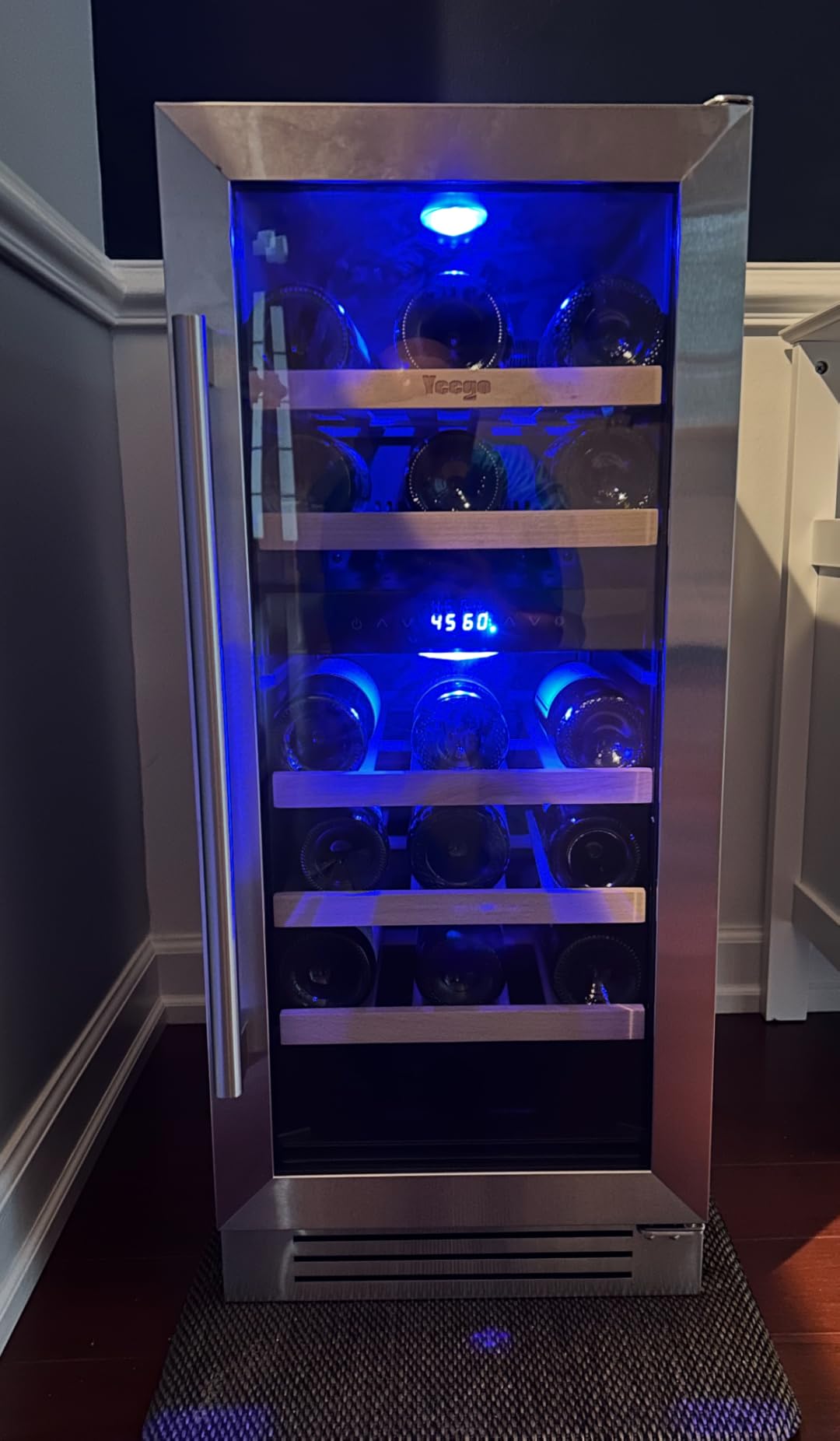 Yeego Wine Fridge Cooler - 15 Inch Wine Fridge Hold 33 Bottles, 40-65°F Wine Refrigerator Glass Door, Built in, Freestanding Under Counter Fridge for Beer Soda Drink Home Bar Office customer photo 2